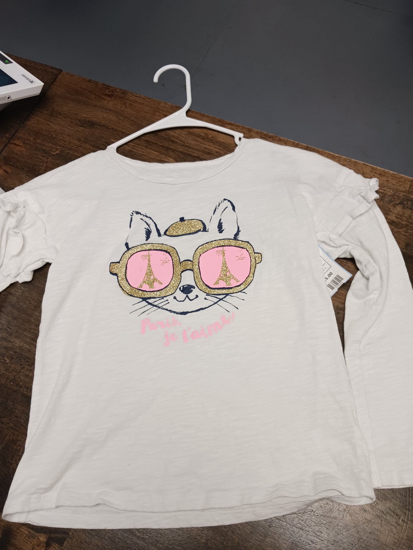 White Kitty Paris OshKosh Longsleeve Shirt, 10 G