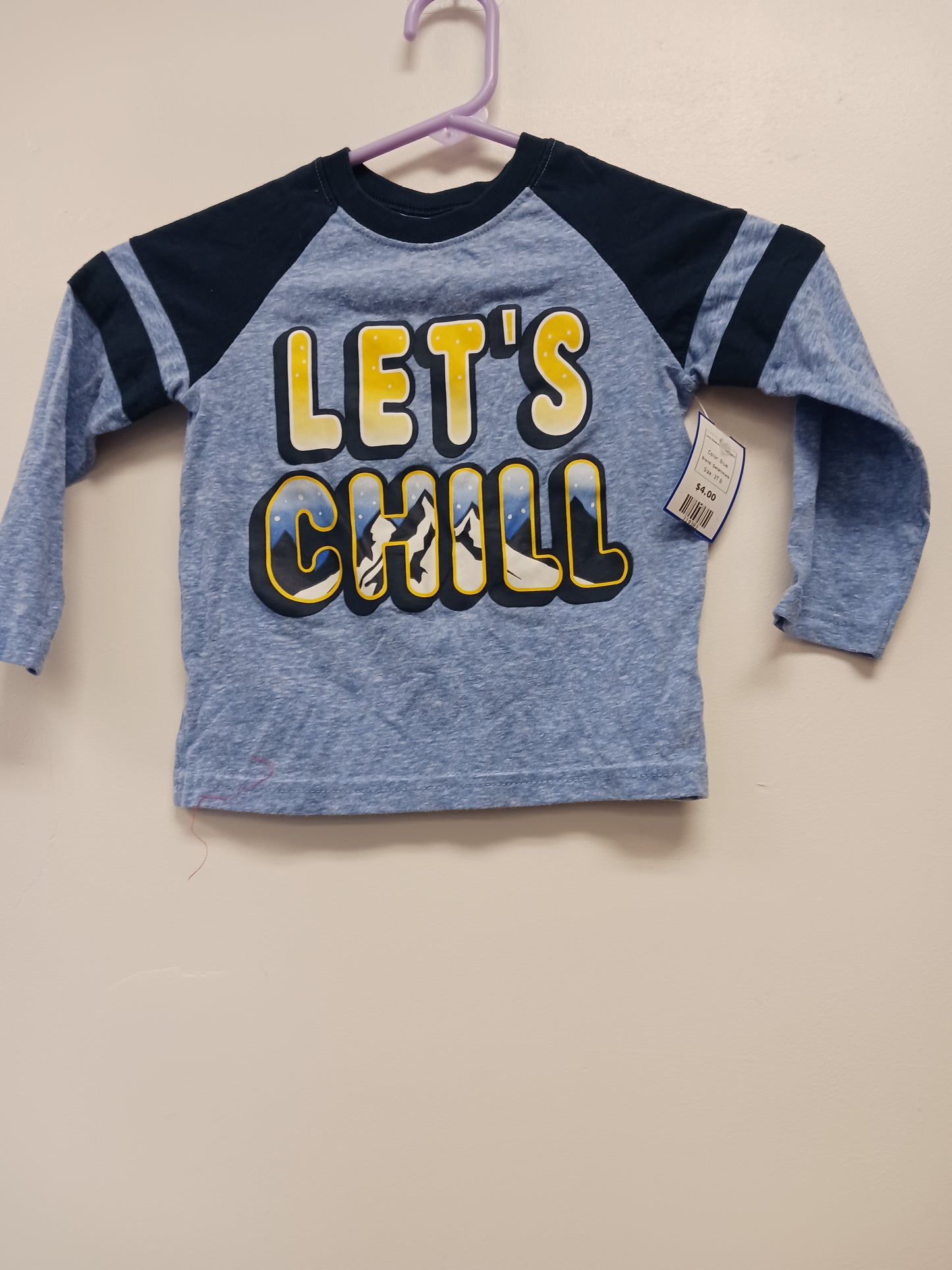 Blue Garanimals Long Sleeve Lets Chill Tshirt, 3T B