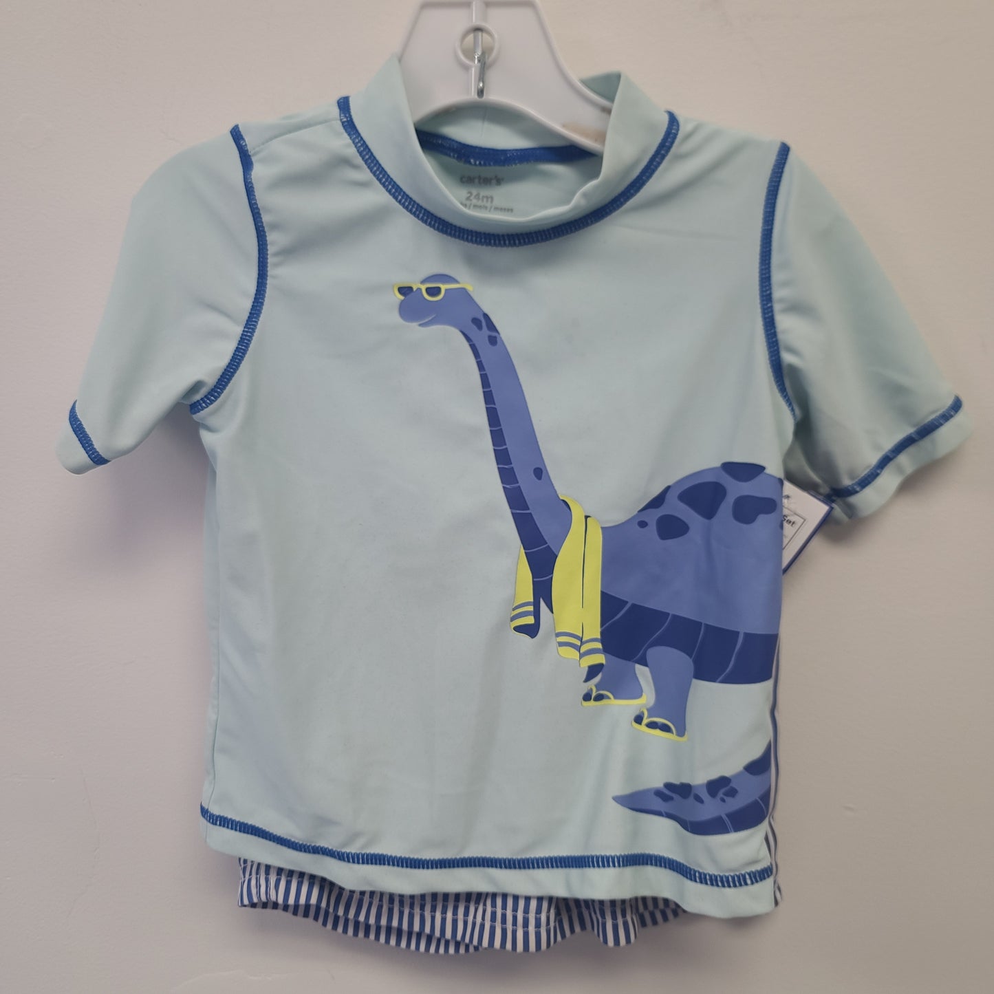 Blue/White Dino Carters Swim Set, 2T B