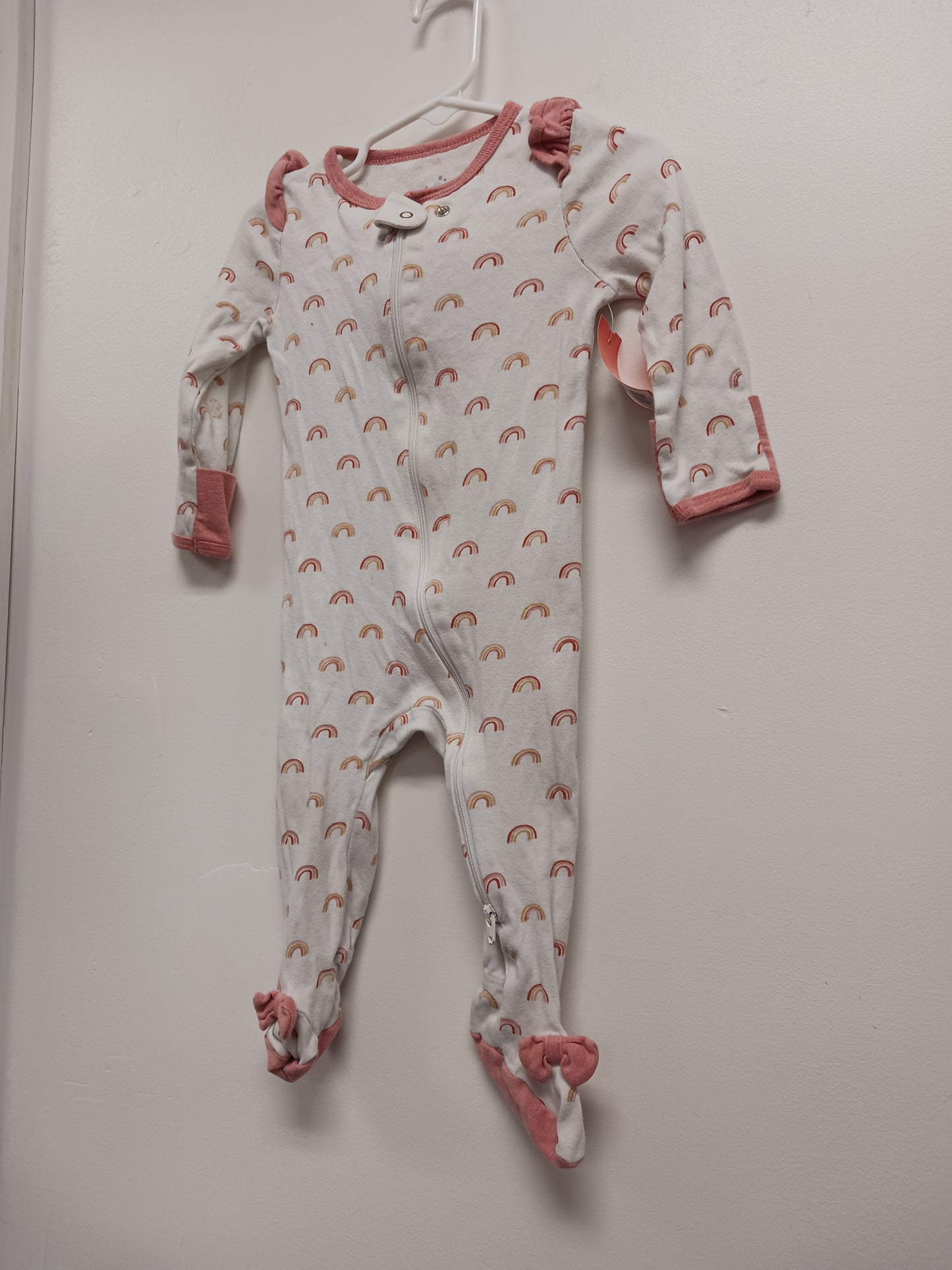 white/pink Cloud Island Rainbow Sleeper, 6-9M G