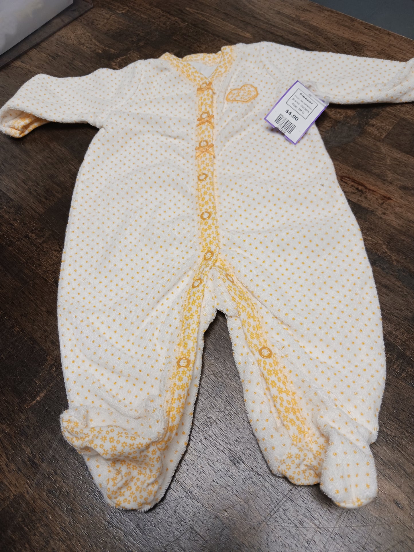 White/Yellow Carters Sleeper, 3M G