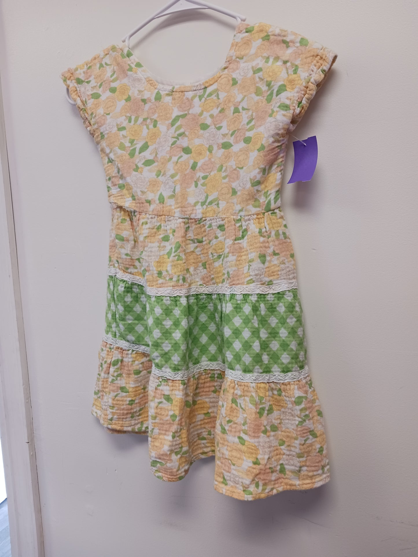 White/Yellow/Green Flower Tahari Dress, 6 G