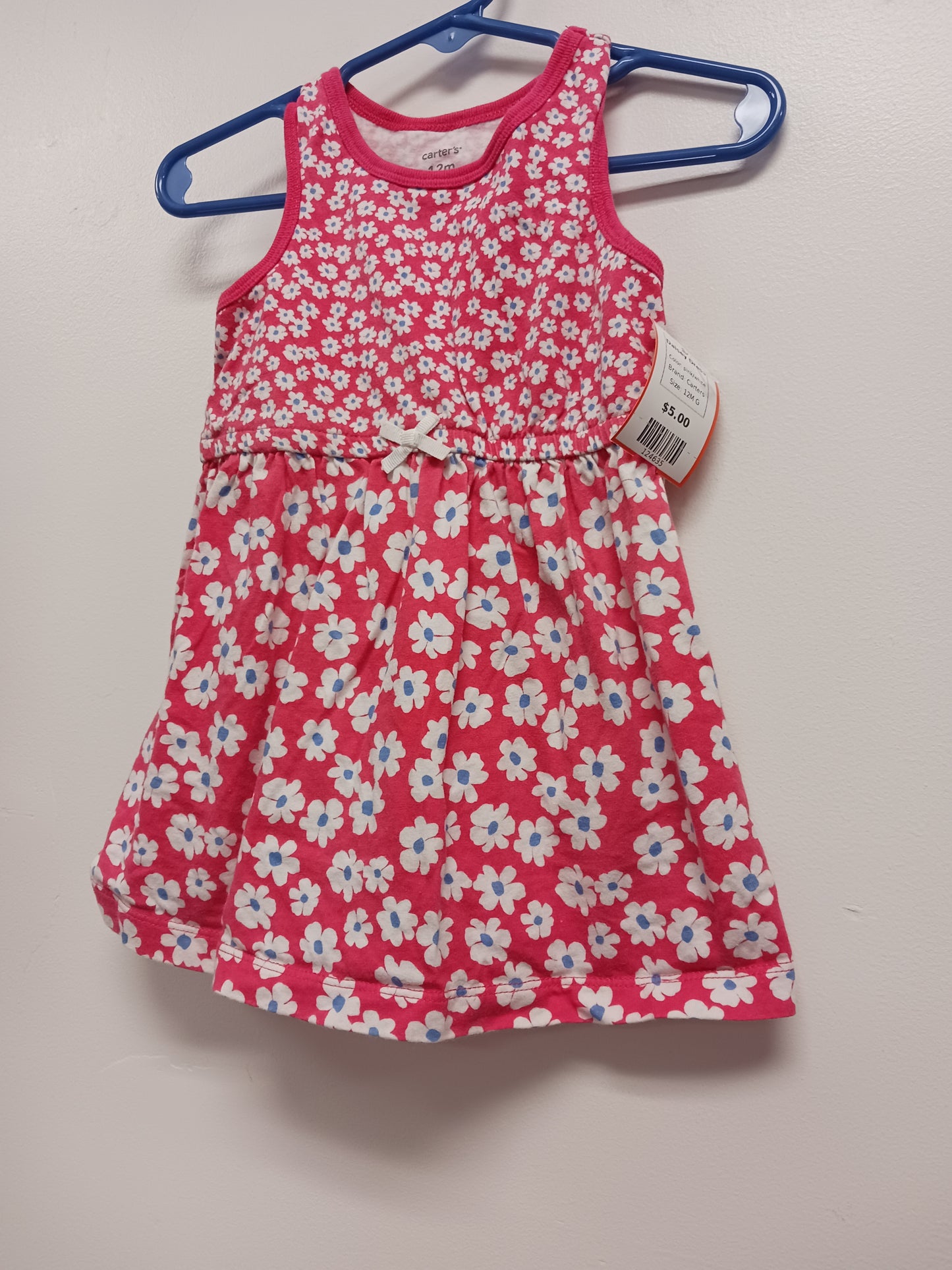 pink/white Carters Daisey Dress, 12M G