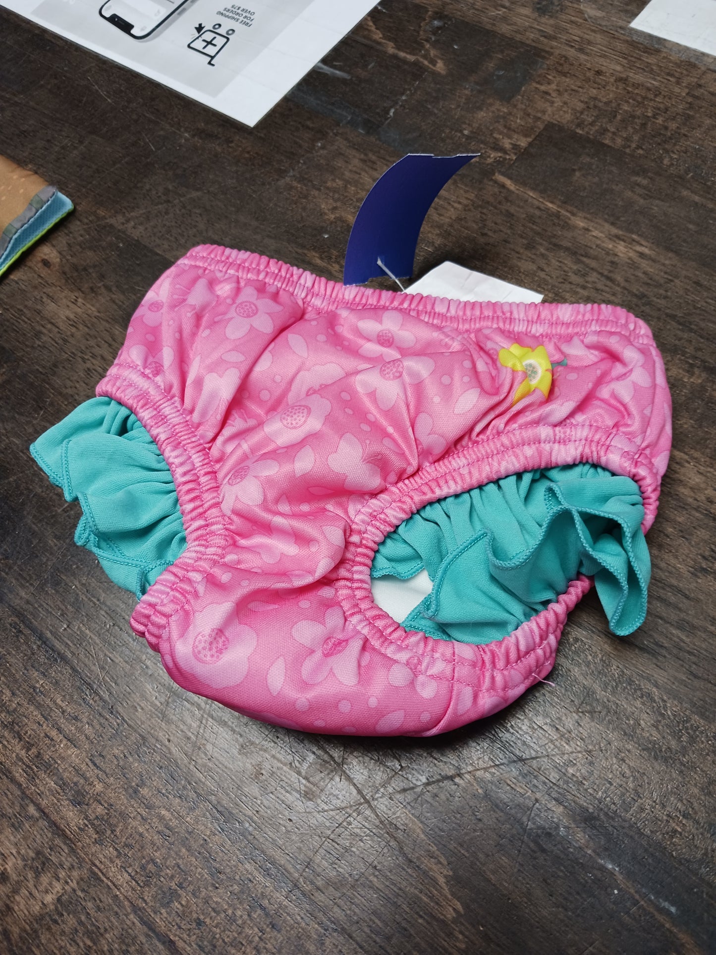 Pink/Blue Aqua Leisure Swim Diaper, 6M G