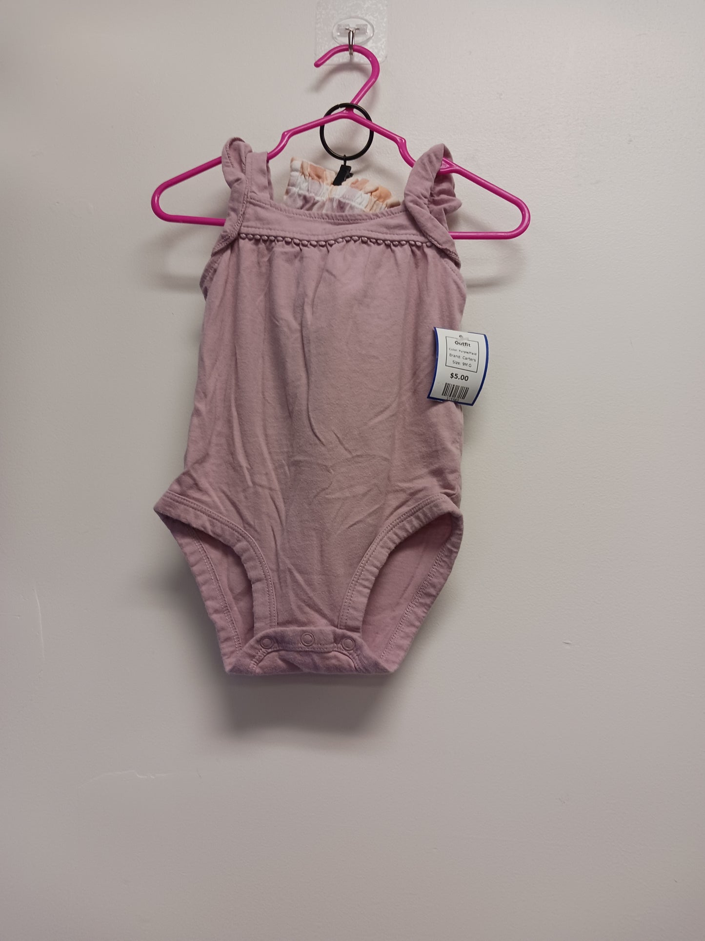Purple/Plaid Carters Outfit, 9M G