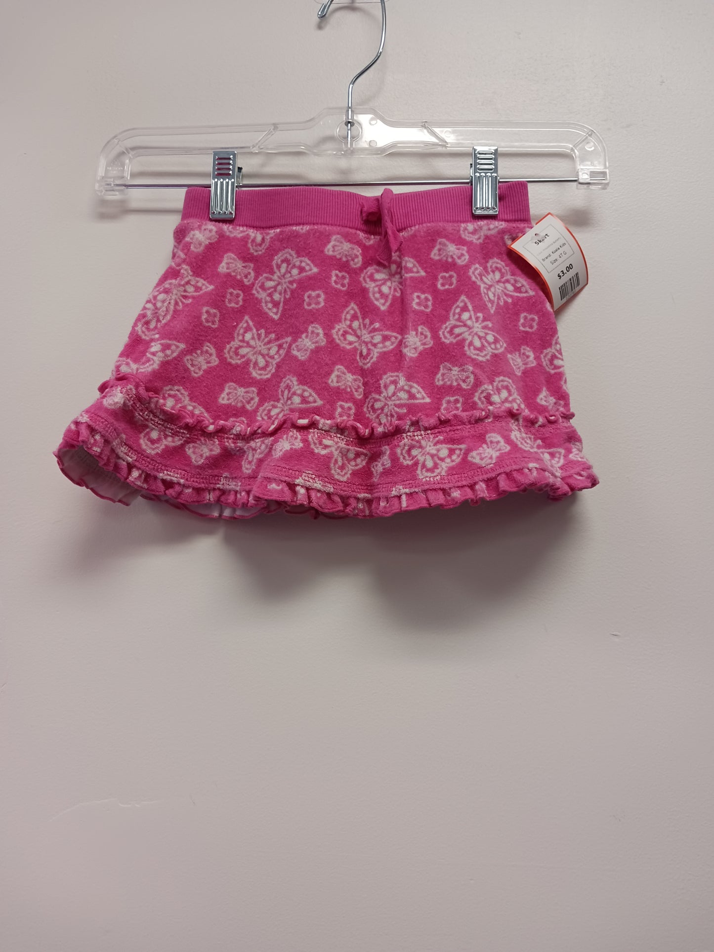 Pink/White Butterfly Koala Kids Skort, 4T G