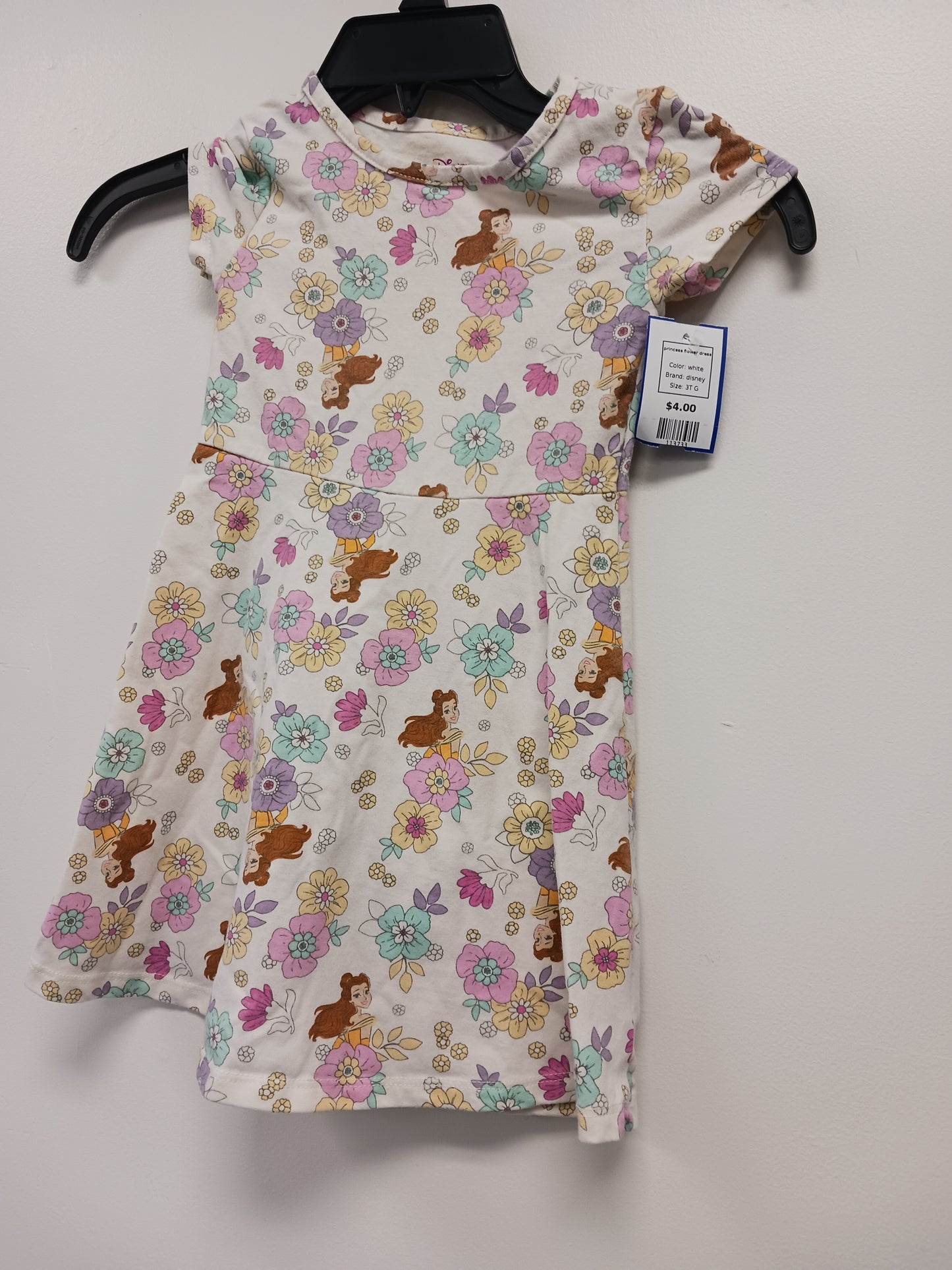 white disney princess flower dress, 3T G