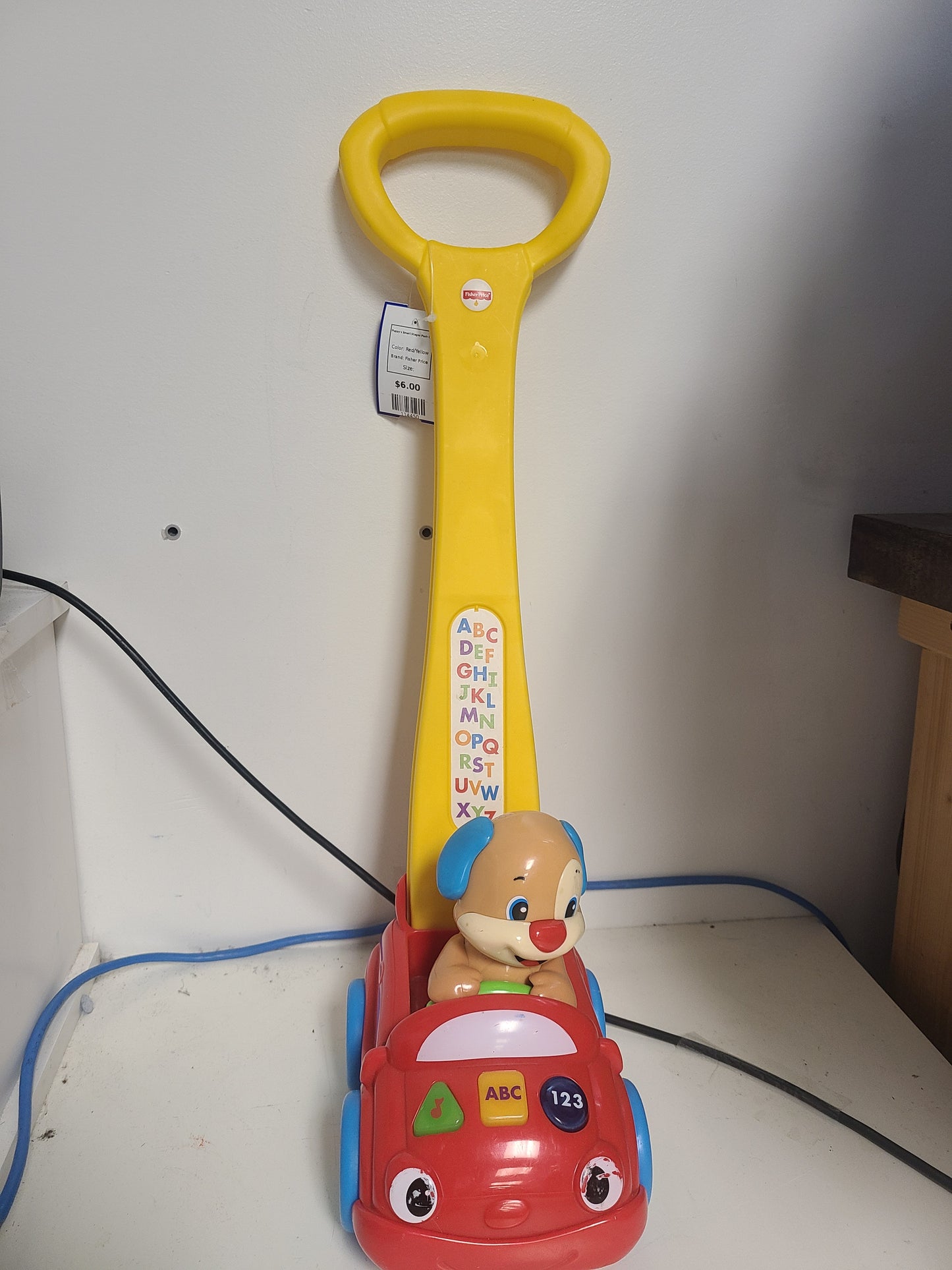 Red/Yellow Fisher Price Puppy's Smart Stages Push Car