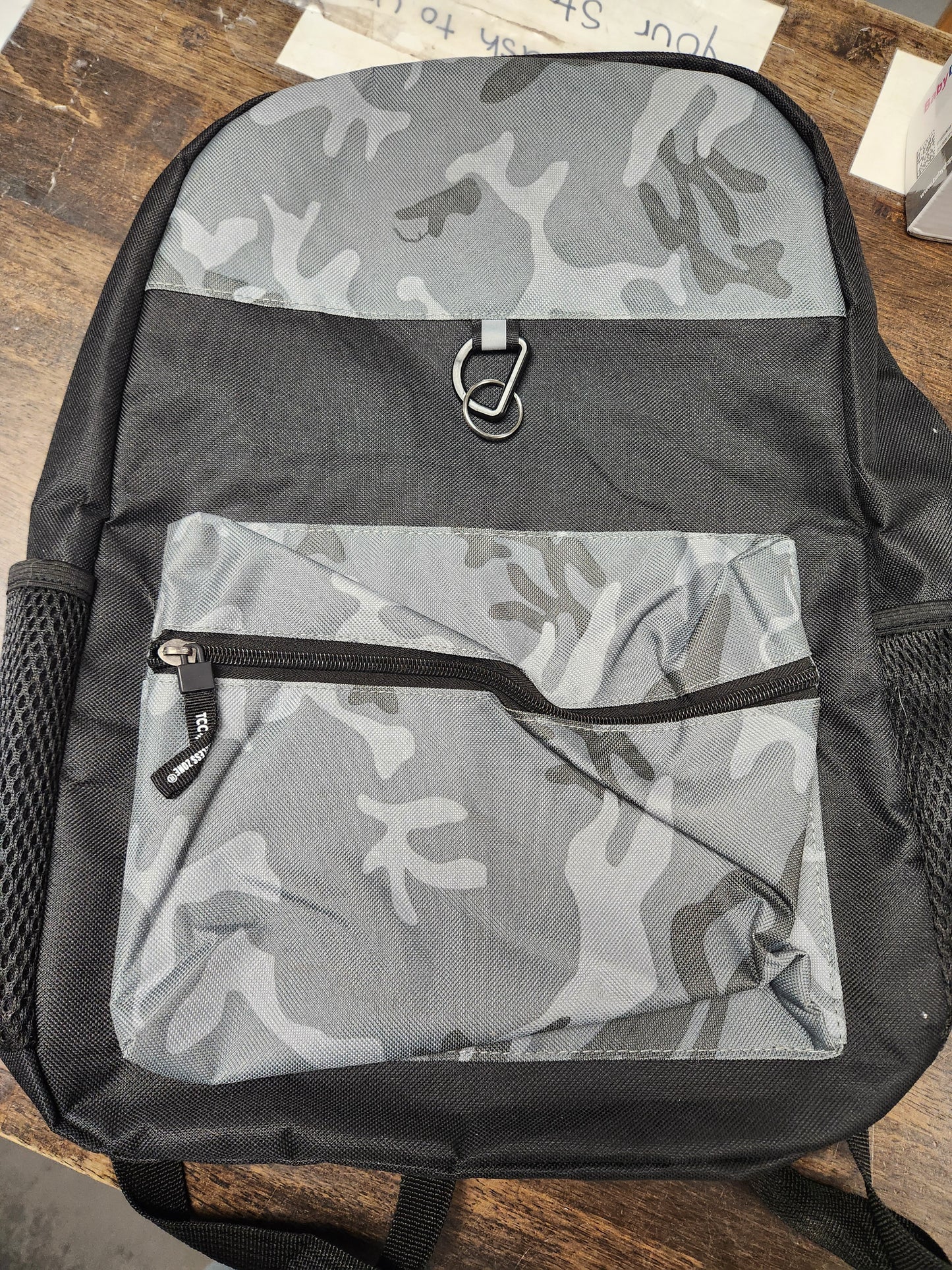 Black/Grey Camo Bookbag