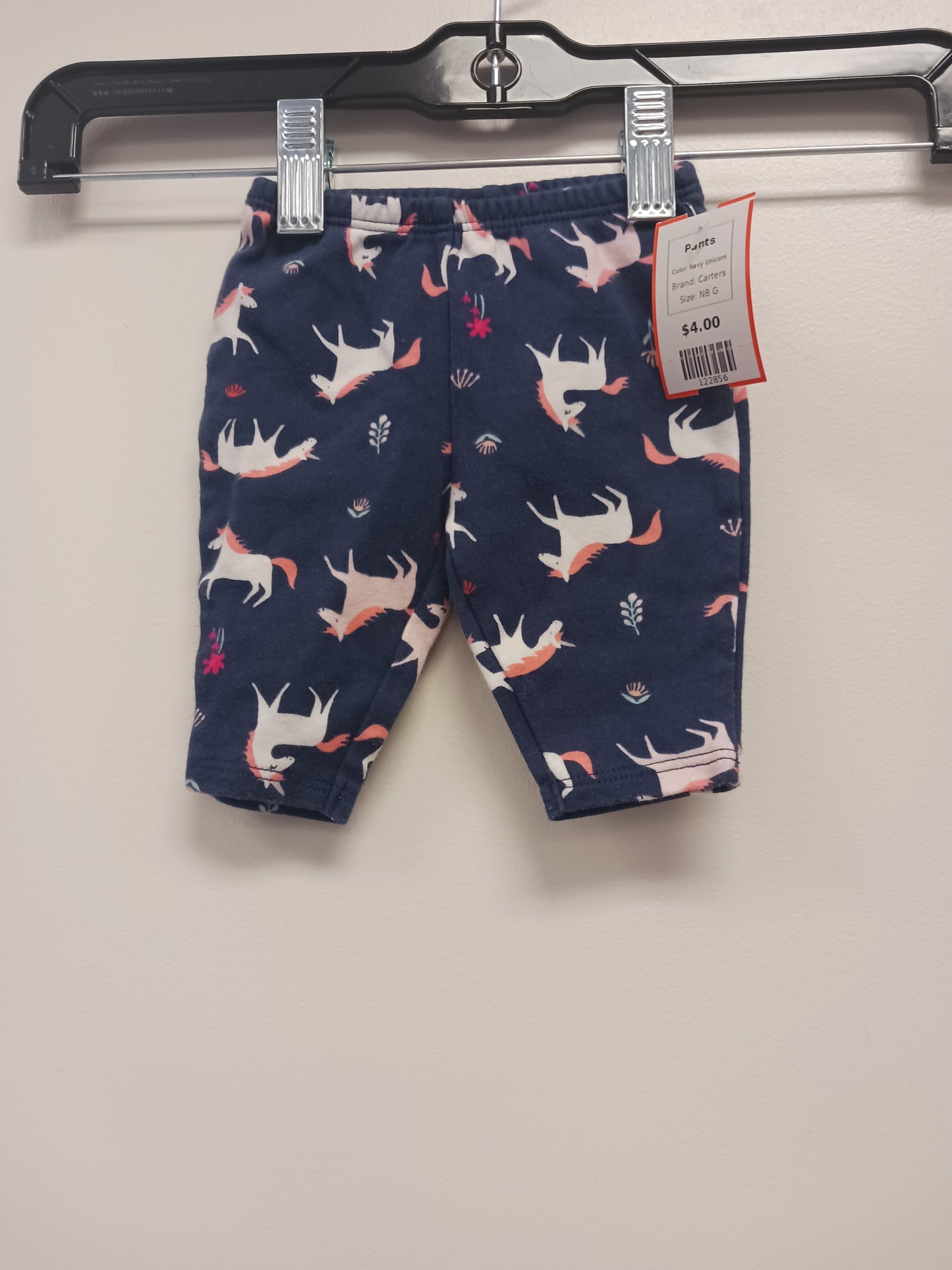 Navy Unicorn Carters Pants, NB G