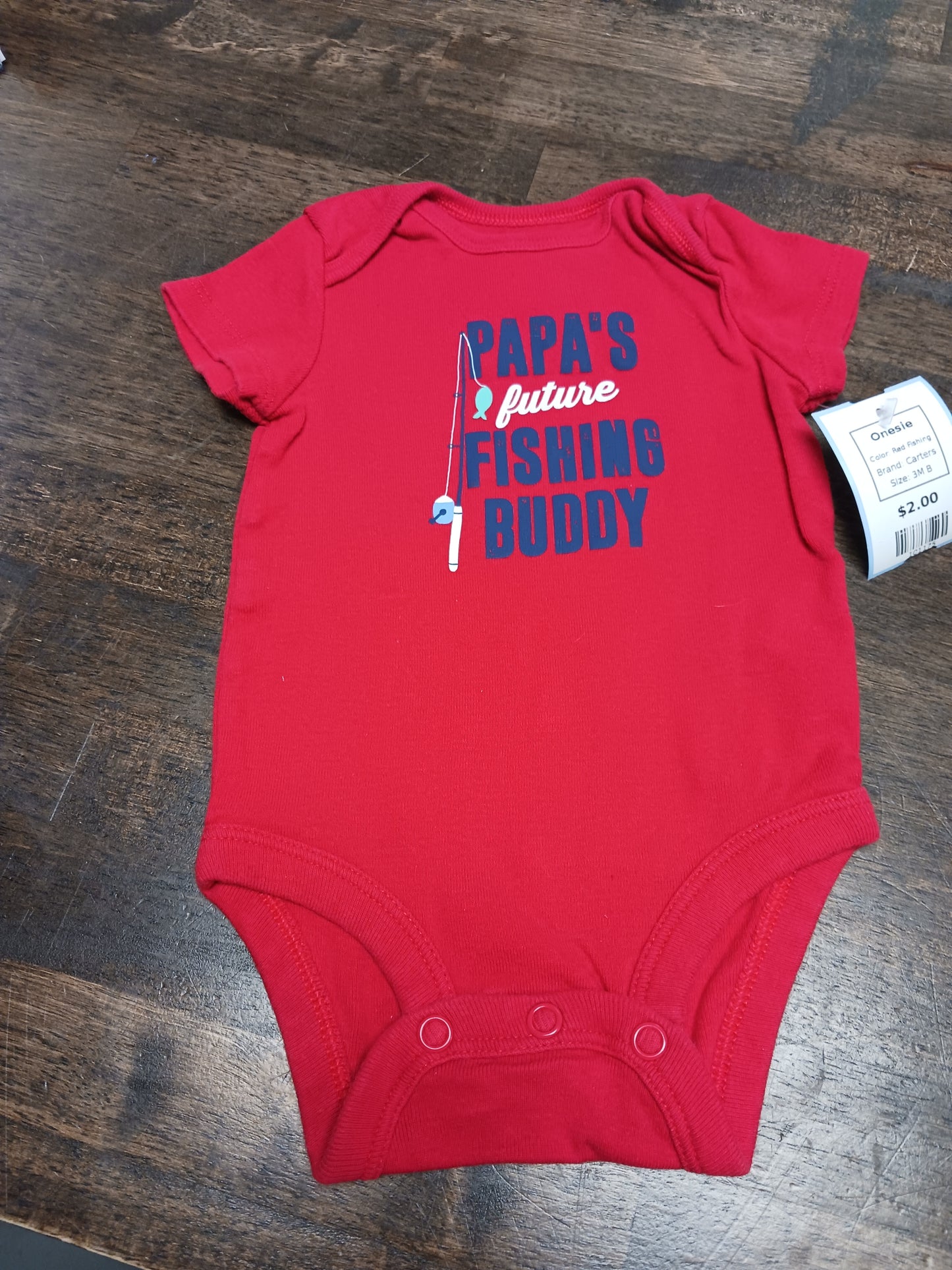 Red Fishing Carters Onesie, 3M B