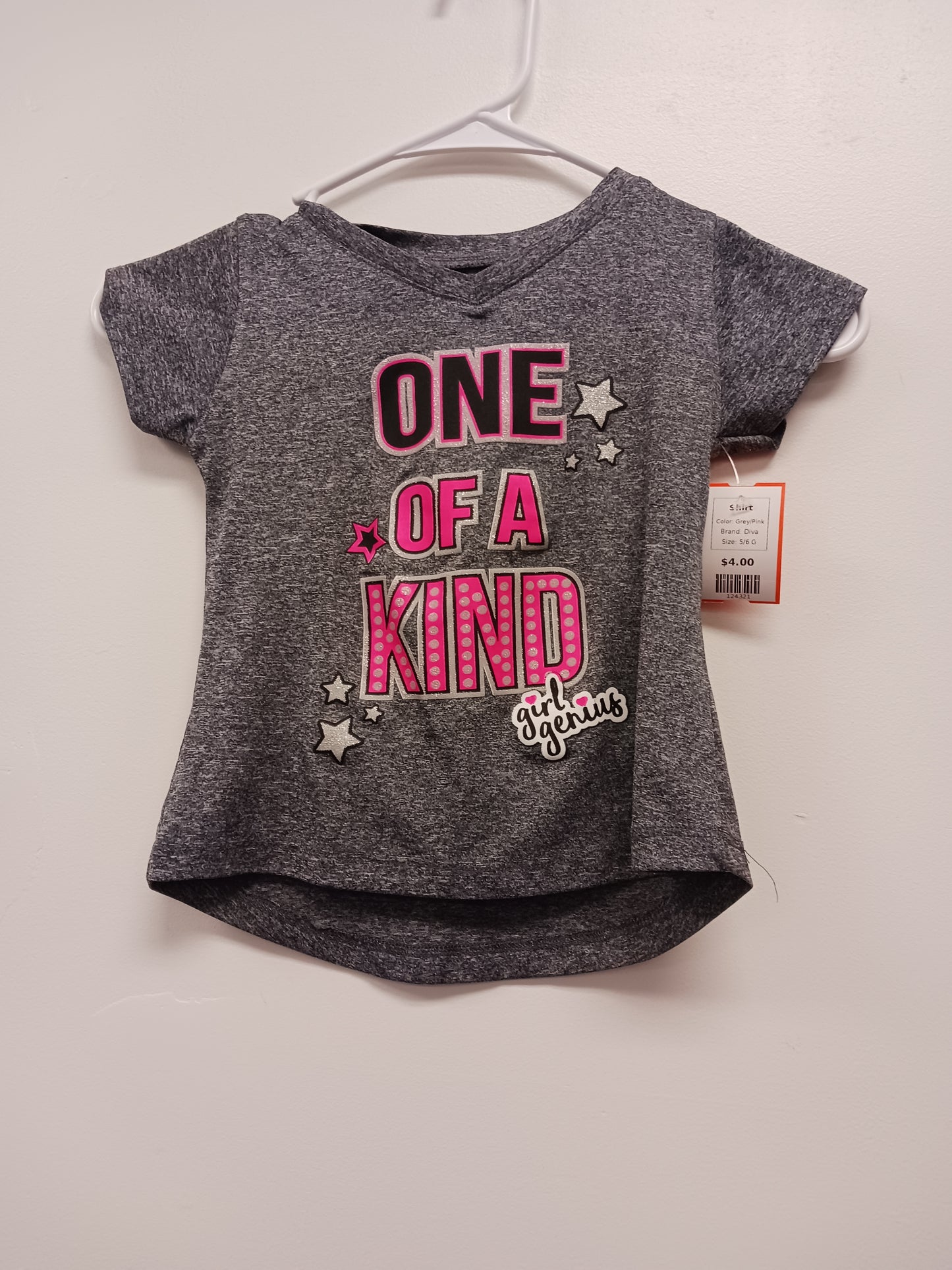 Grey/Pink Diva Shirt, 5/6 G