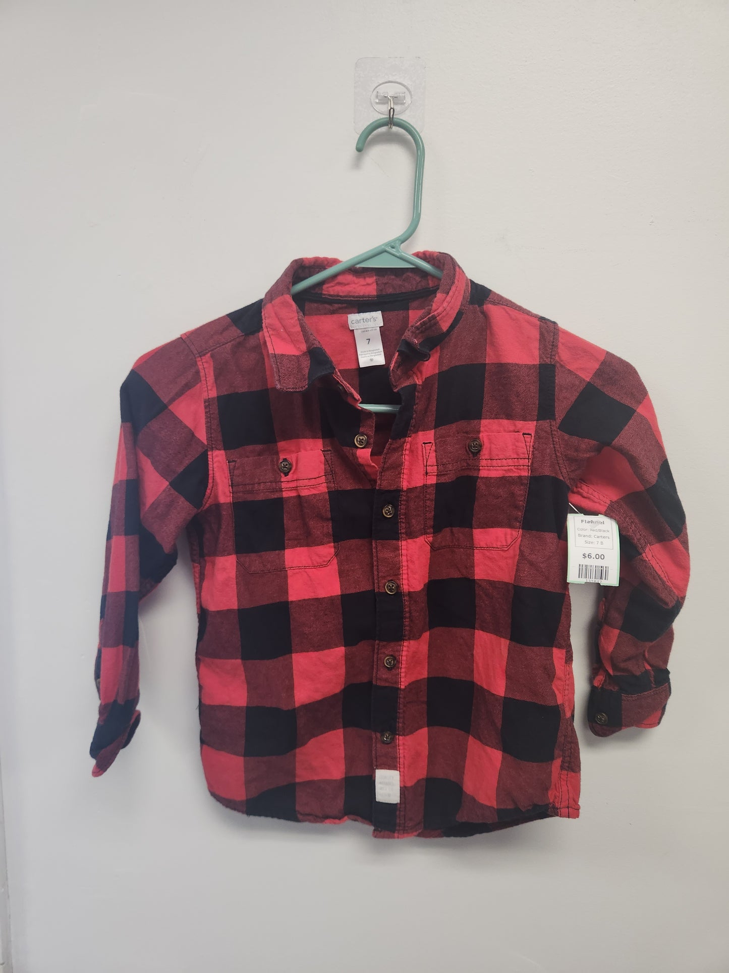 Red/Black Carters Flannel, 7 B