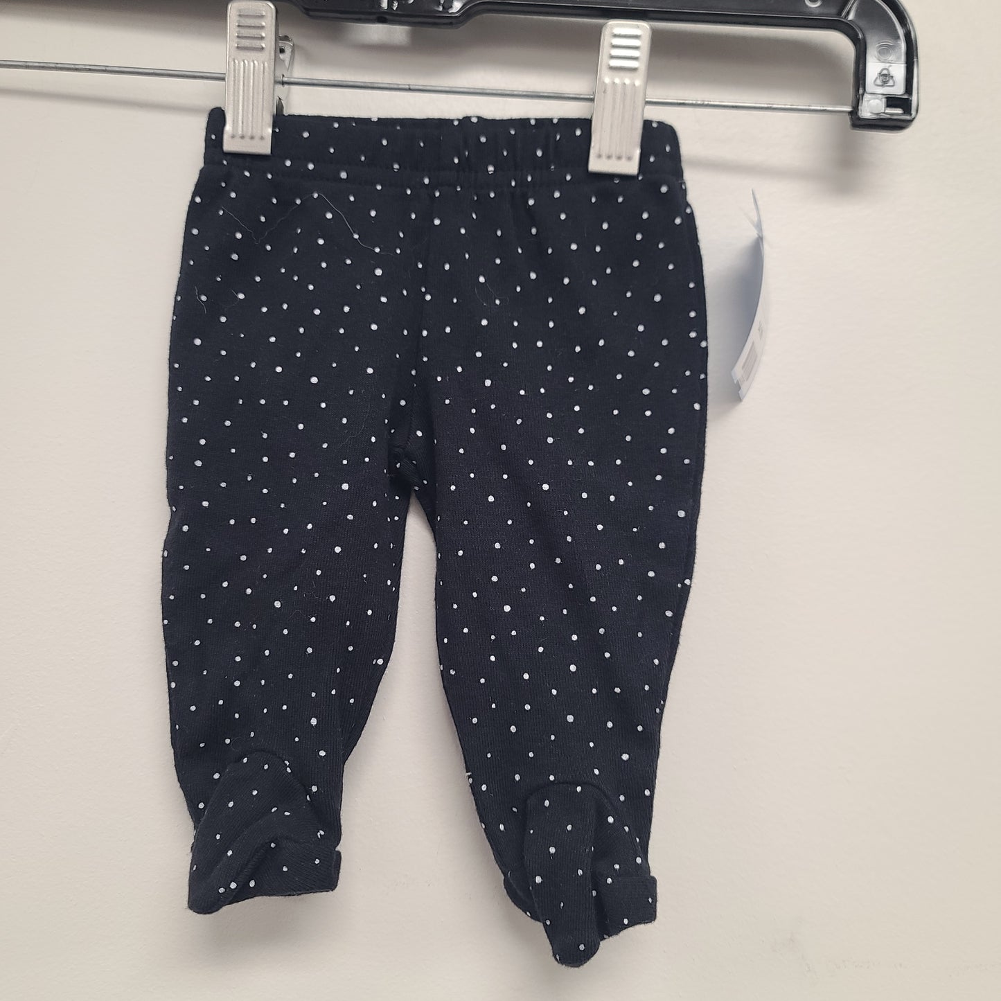 Black/White Polka Dot Carters Pants, NB G