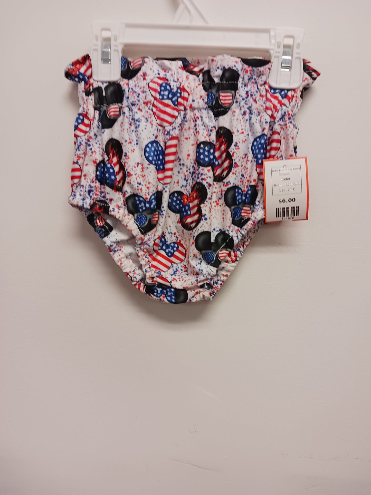 Boutique Mickey American Flag Bummie, 2T G