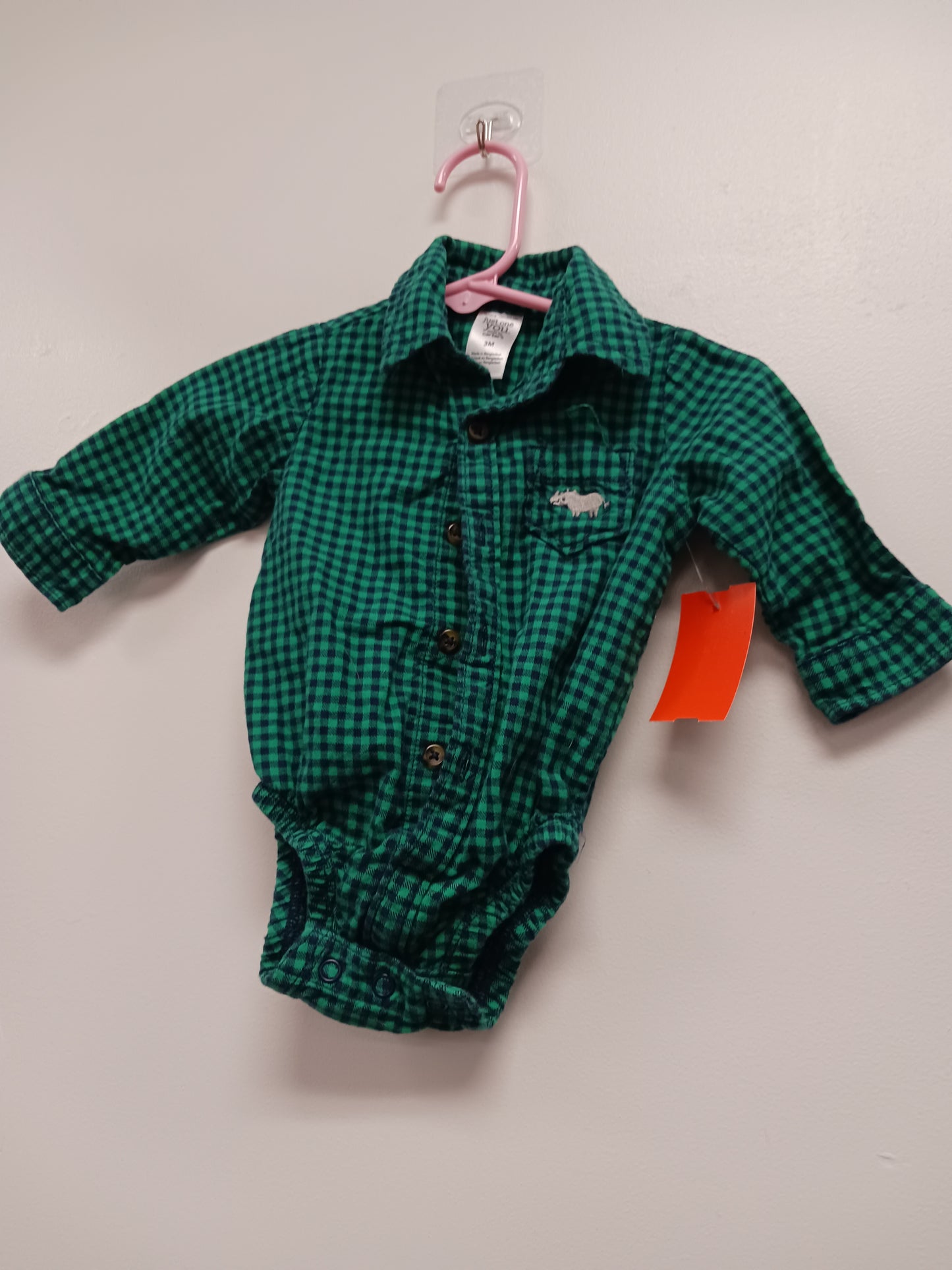 green just one you Flannel Onesie, 3M B