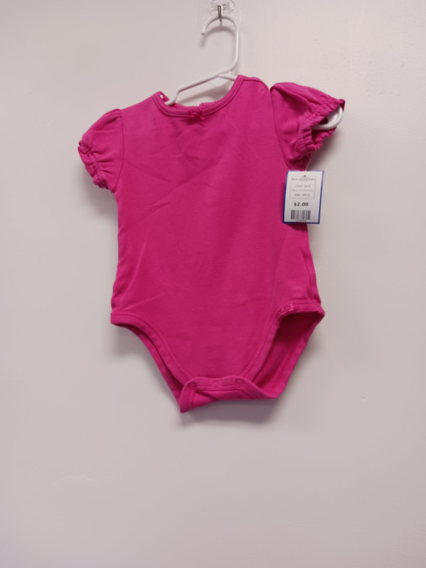 pink Childrens Place Bow Onesie 6/9m, 6M G