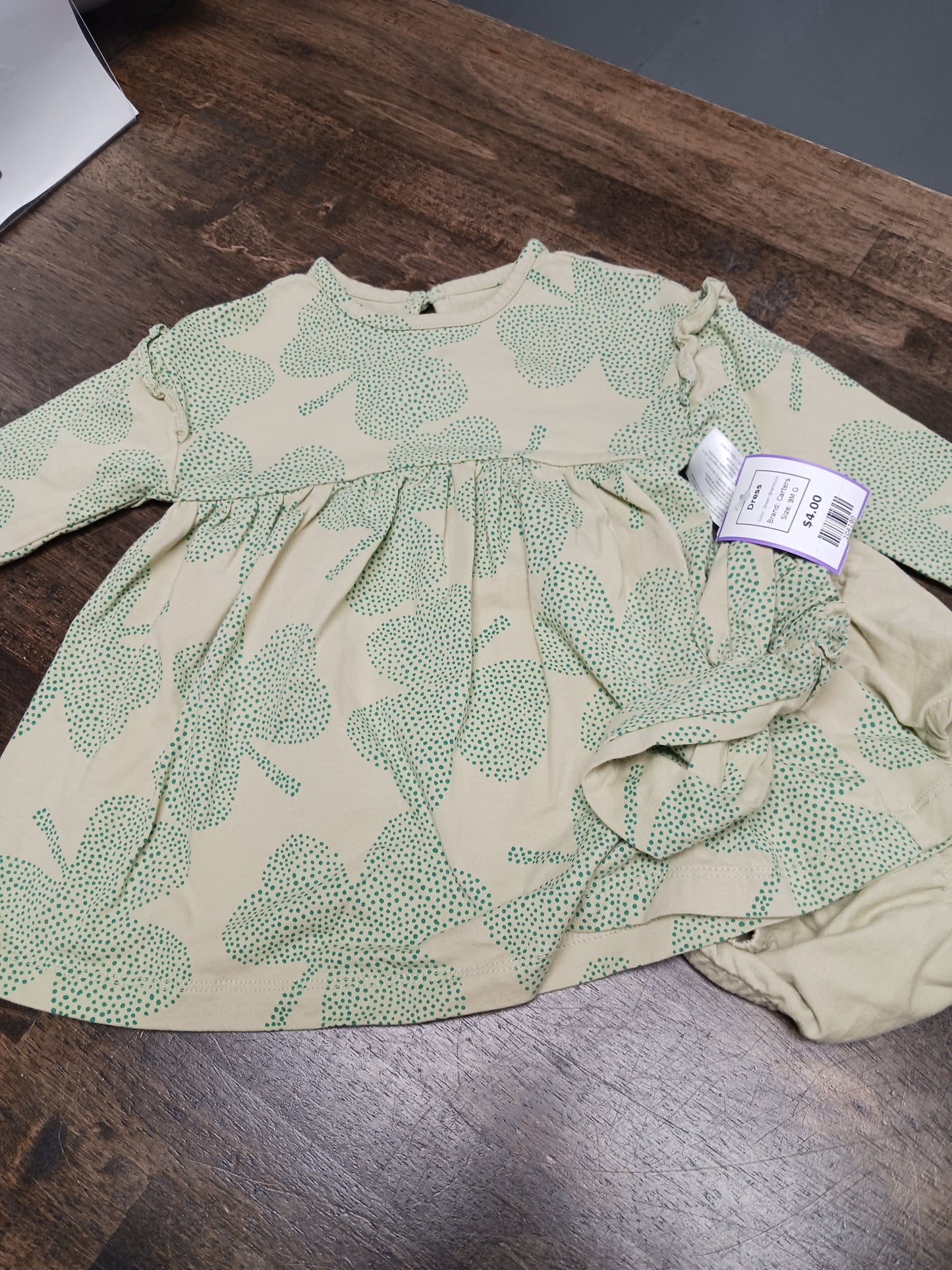 Green Shamrock Carters Dress, 9M G
