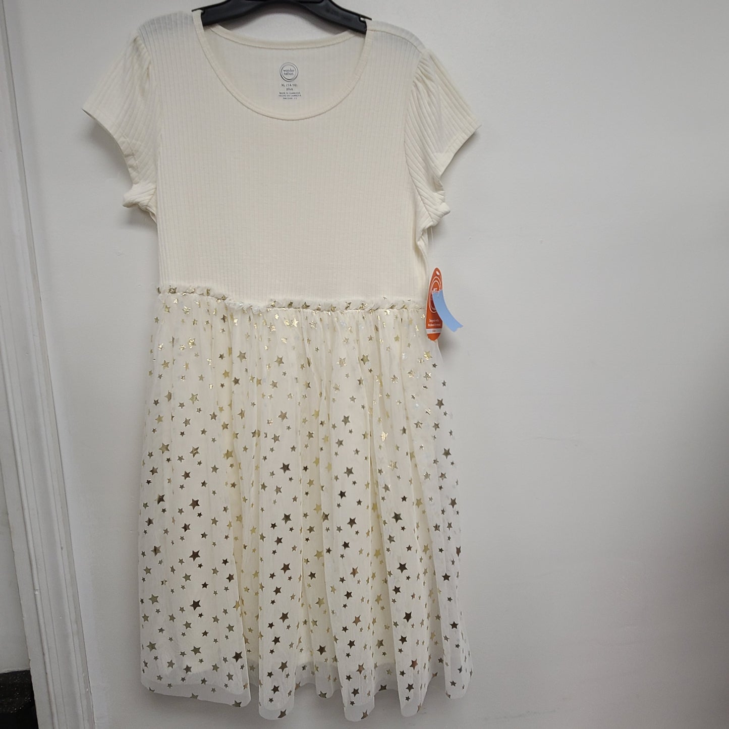 white Wonder Nation Star Dress, 14 G