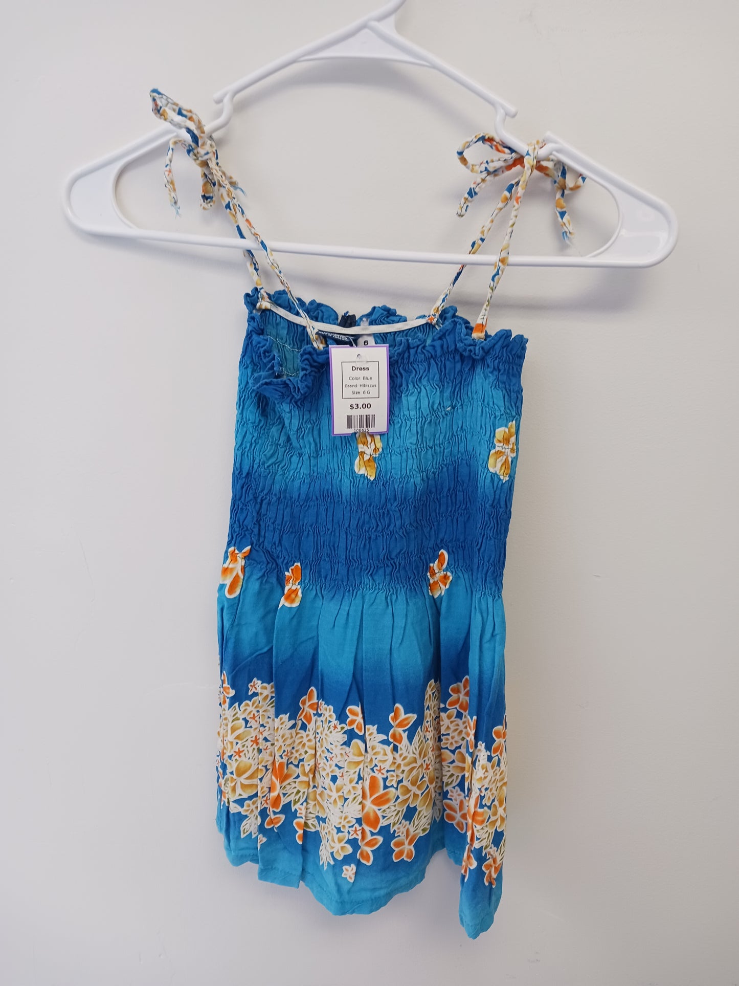 Blue Hibiscus Dress, 6 G