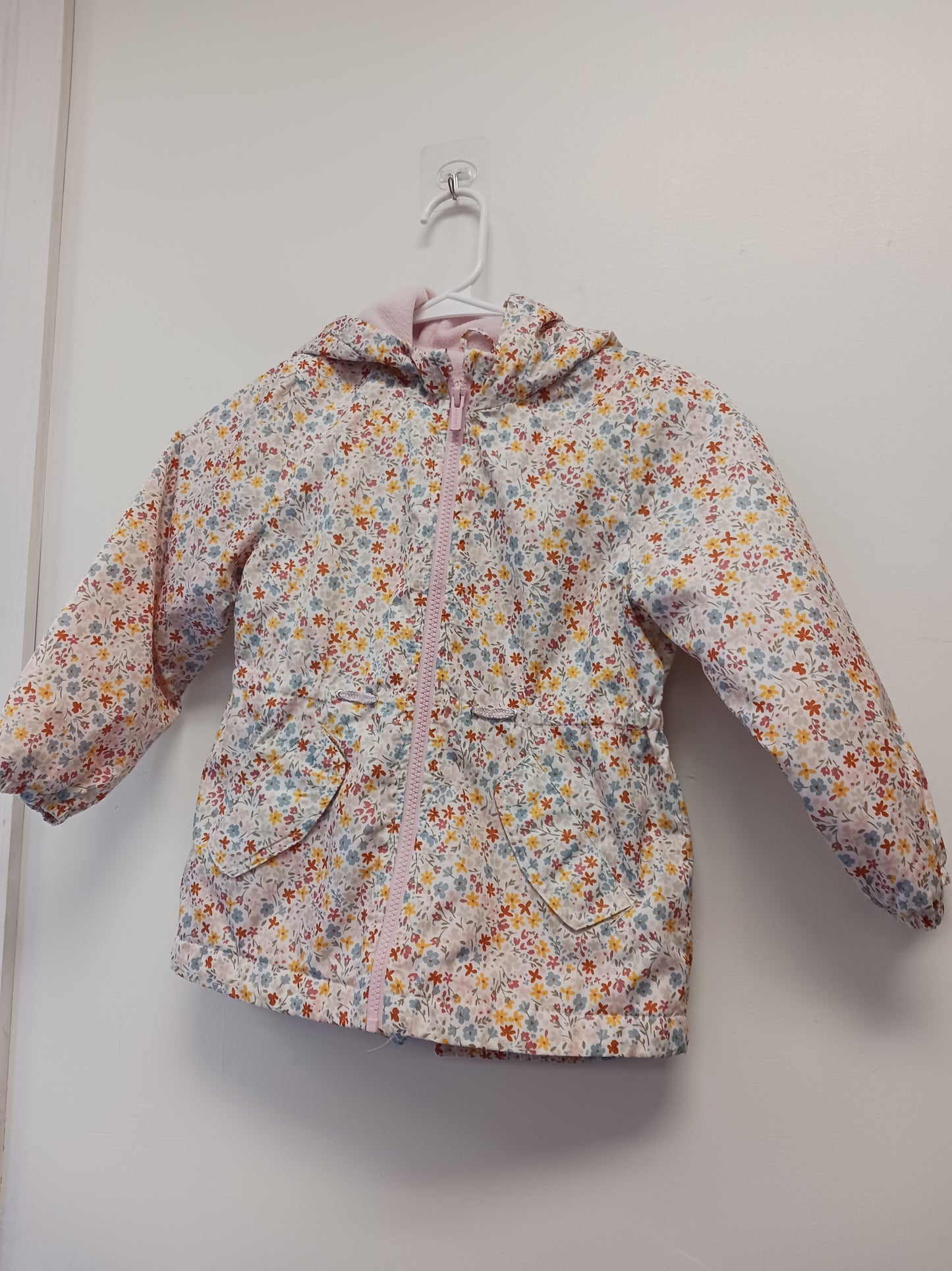 White/Colorful Flower Carters Coat, 5T G
