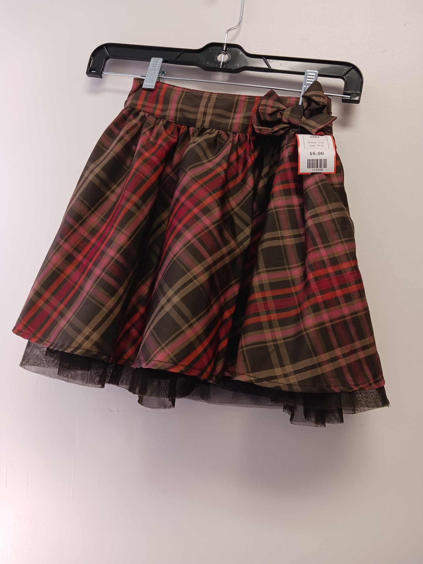 Red/Brown Plaid Gap Skirt, 5T G