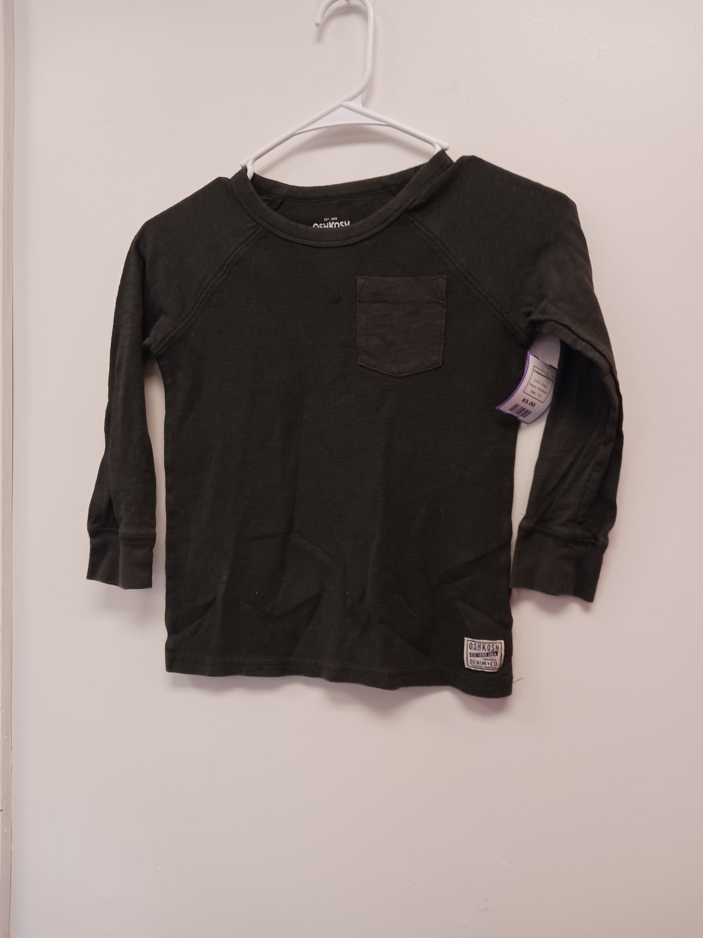 Grey OshKosh Longsleeve Shirt, 7 B