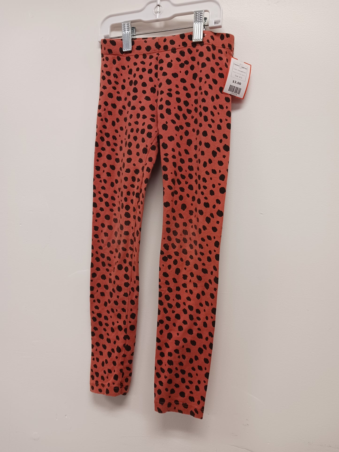 Orange/Black Wonder Nation Cheetah Leggings, 6 G