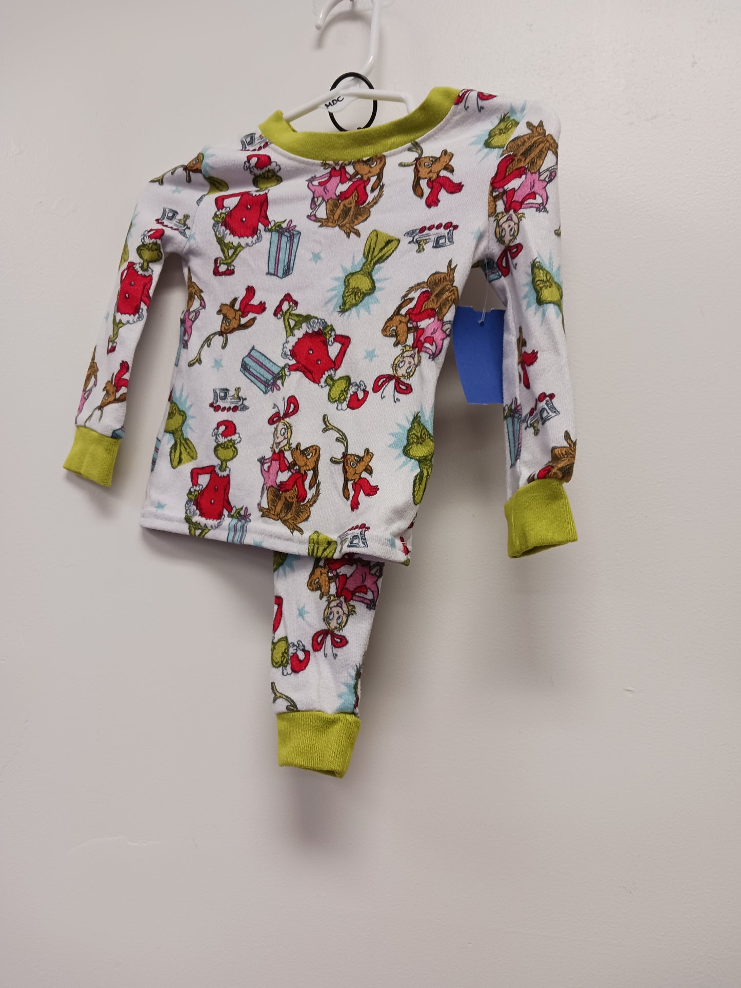 white/green/red Dr Seuss 2 Piece Grinch PJS, 12M G