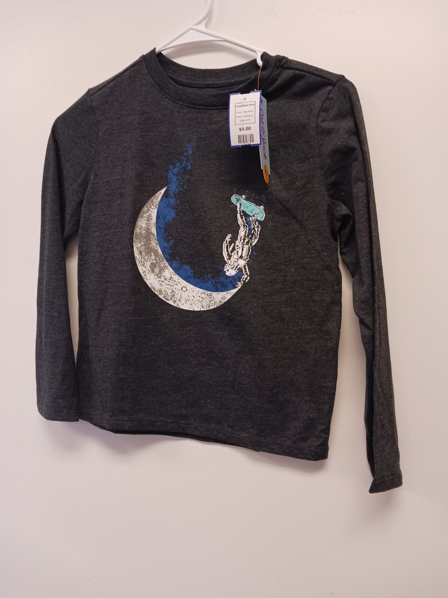 Grey Moon Cat & Jack Longsleeve Shirt, 6 B