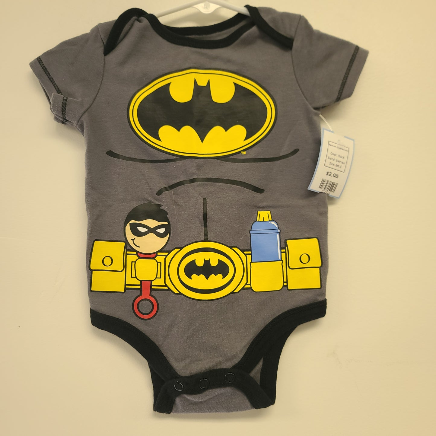 Black Batman Batman Onesie 6-9m, 6M B
