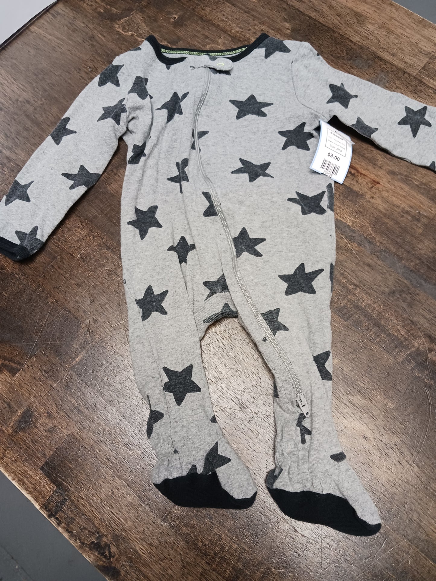 Grey/Black Star Cloud Island Sleeper, 3M B