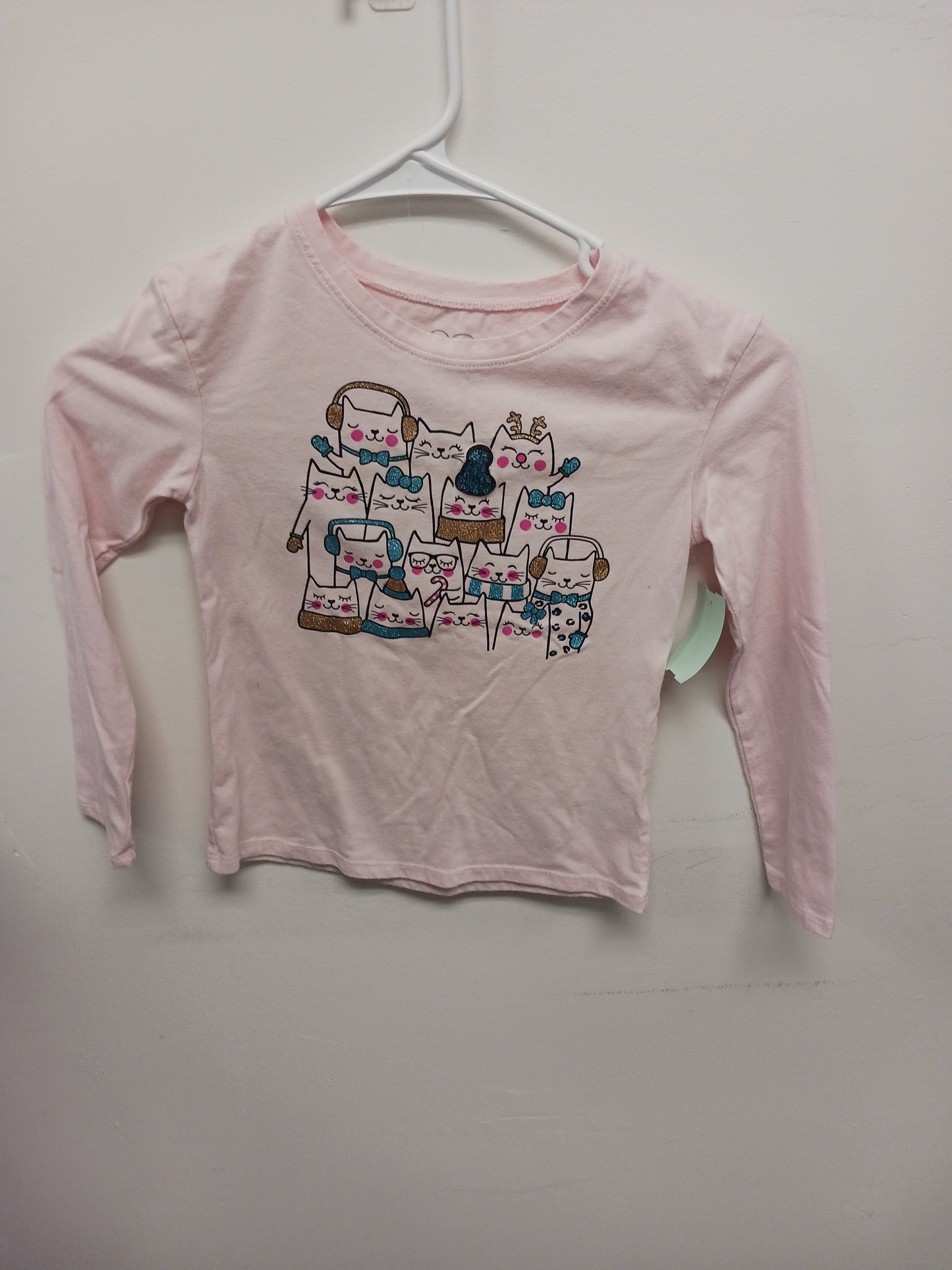 Pink 365 kids Long Sleeve Cat Shirt, 6 G