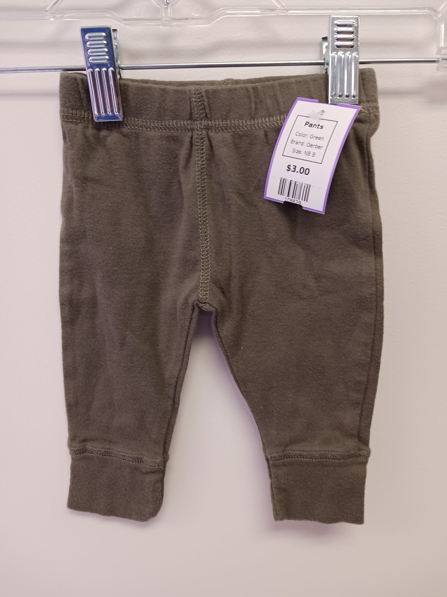Green Gerber Pants, NB B