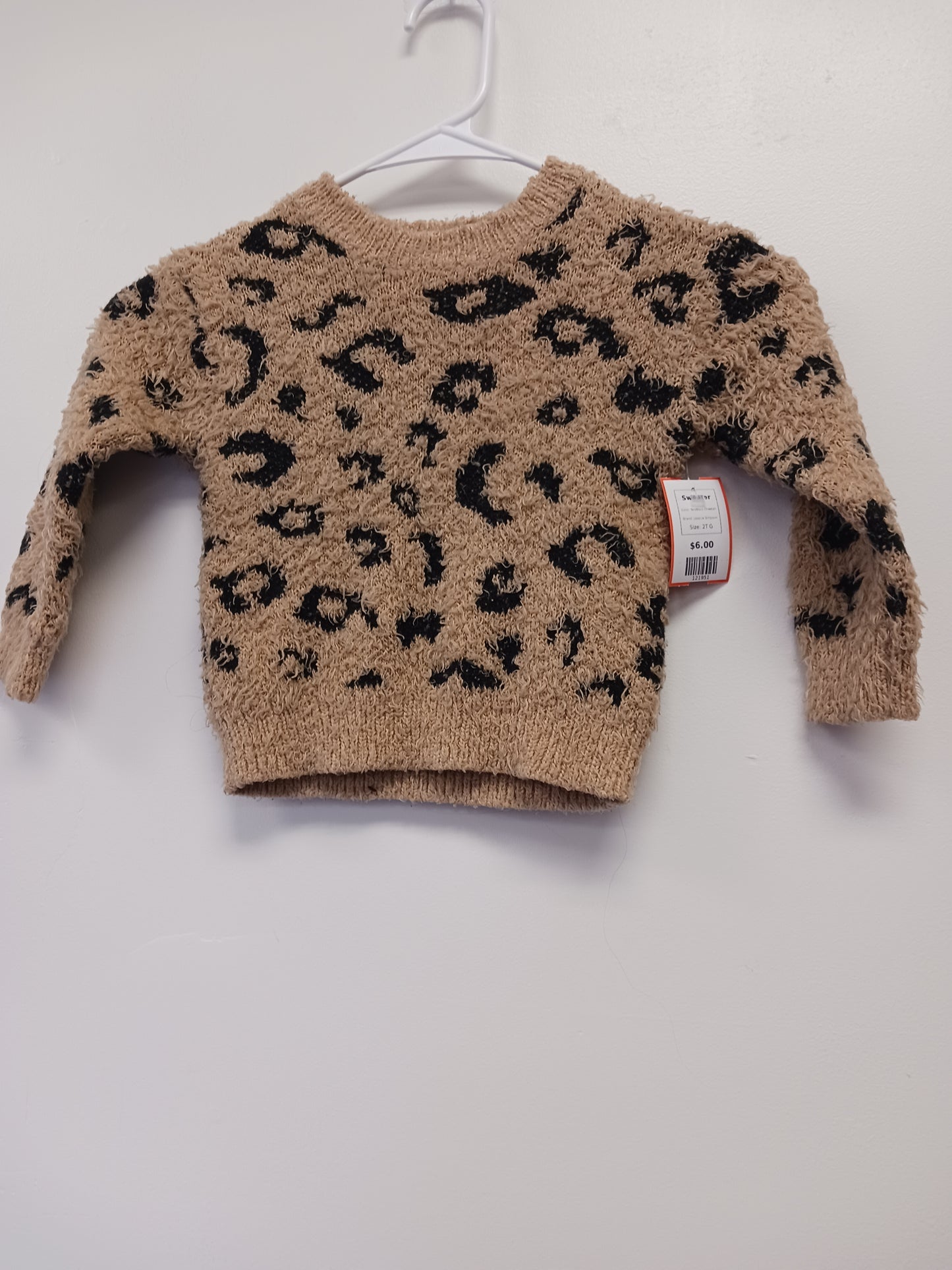 Tan/Black Cheetah Jessica Simpson Sweater, 2T G