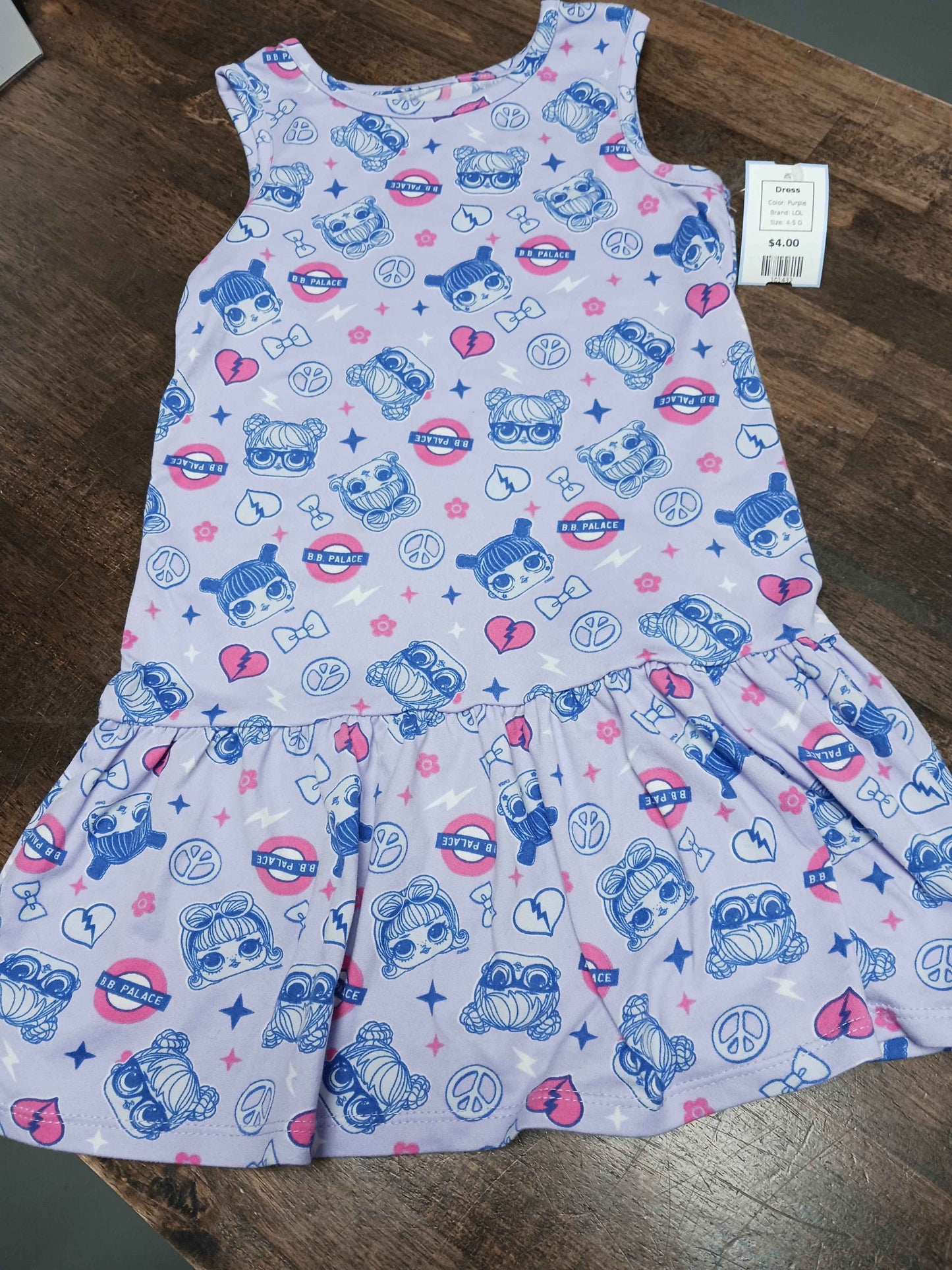 Purple LOL Dress, 4-5 G