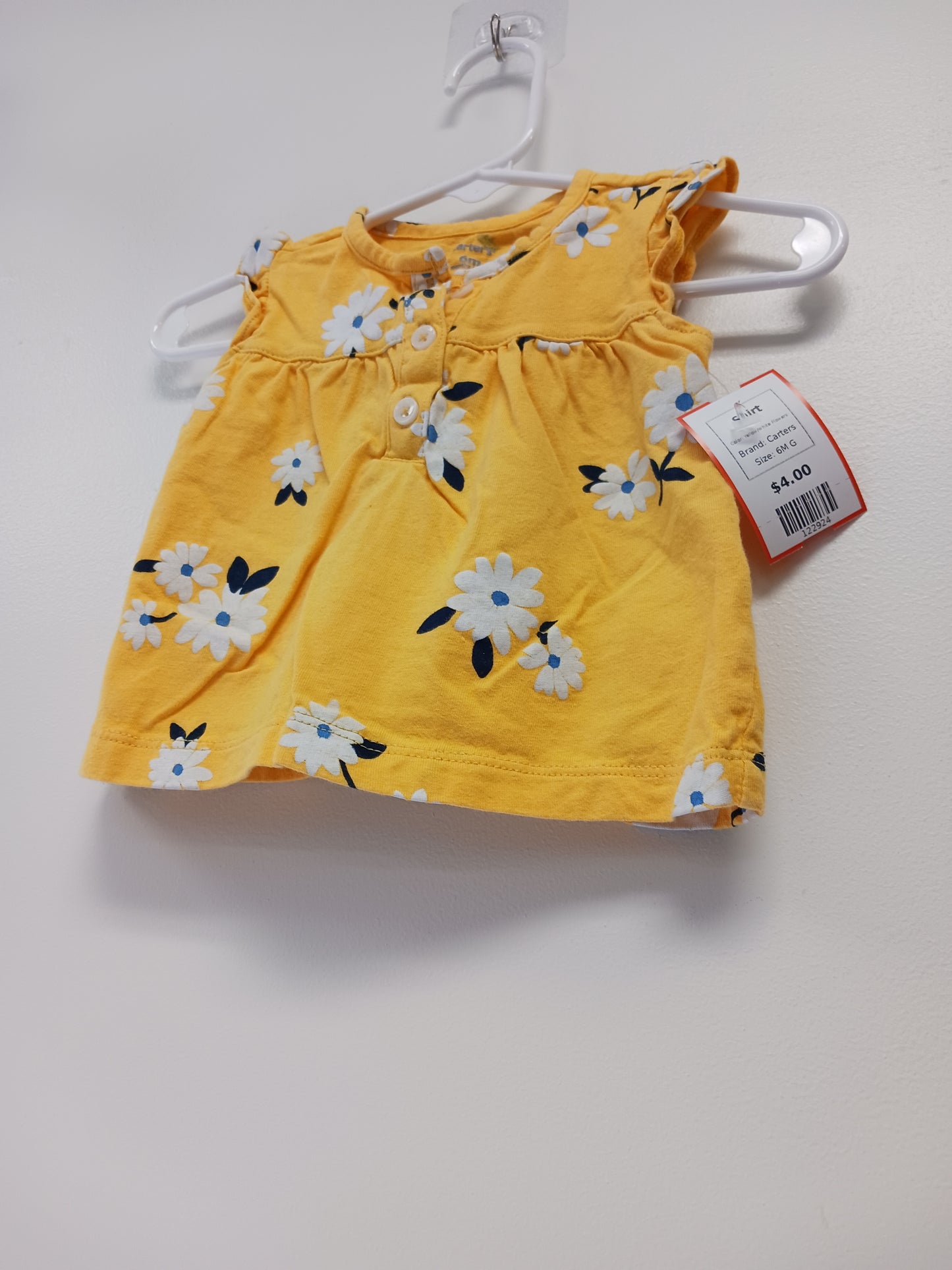 Yellow/White Flowers Carters Shirt, 6M G