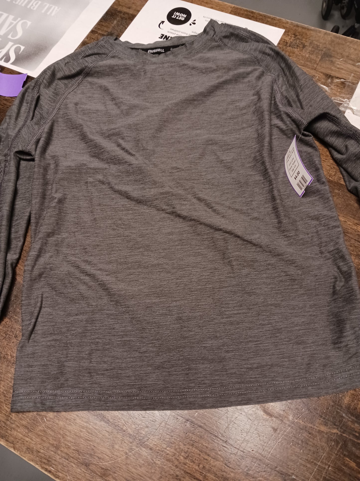 grey Russell Long Sleeve Thsirt, 8 B