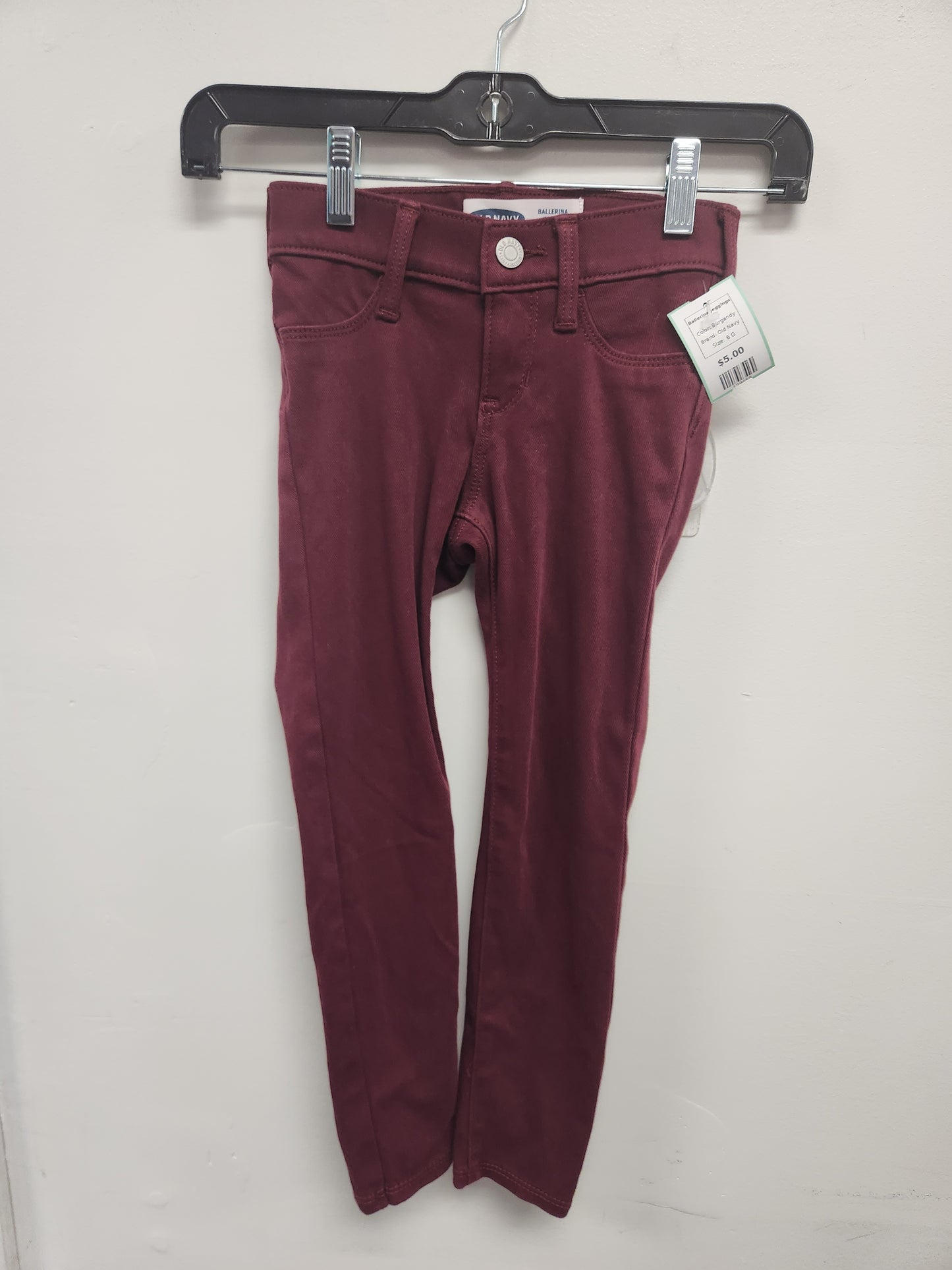 Burgandy Old Navy Ballerina Jeggings, 6 G