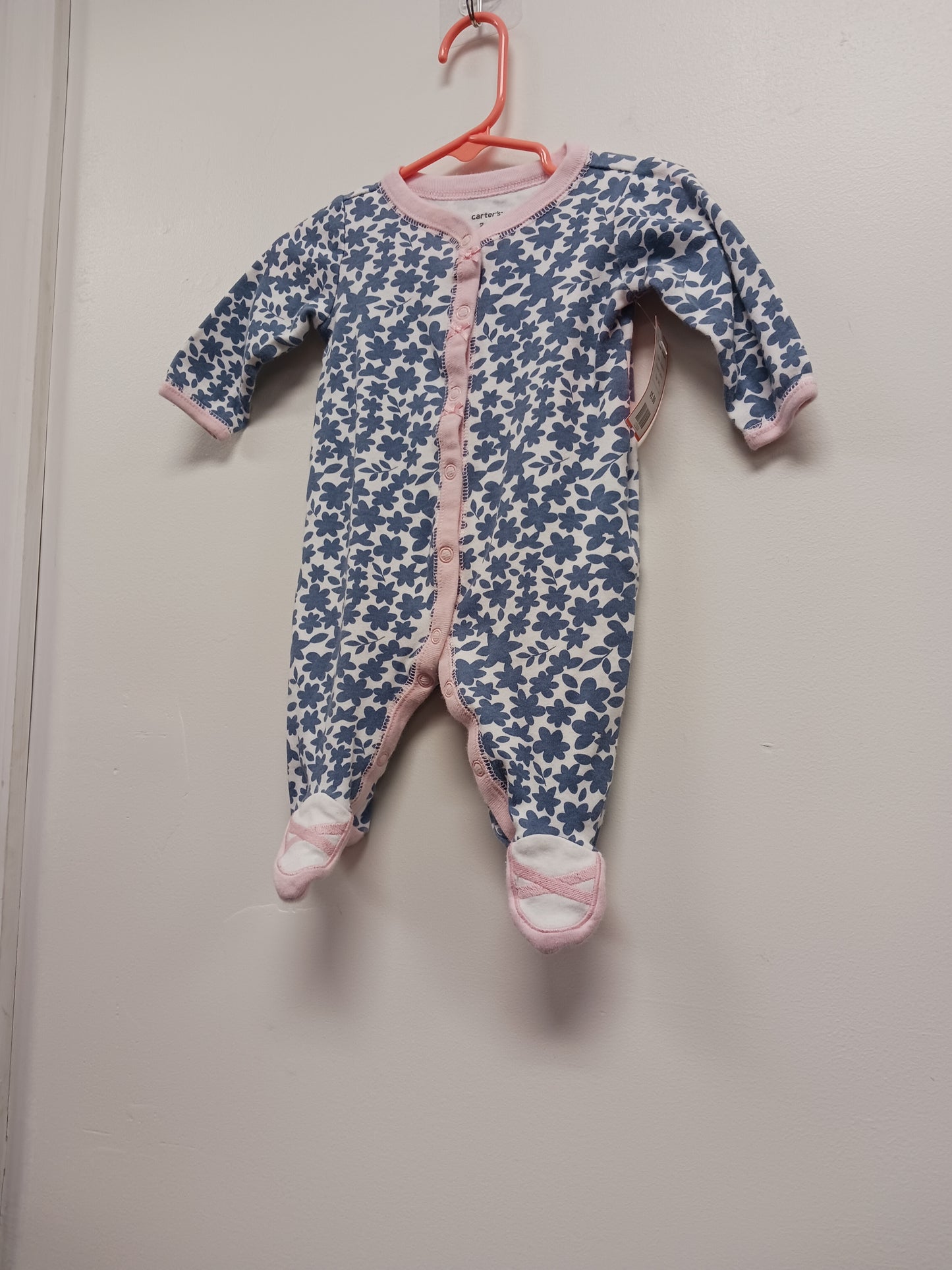 blue/pink Carters Flower Sleeper, 3M G