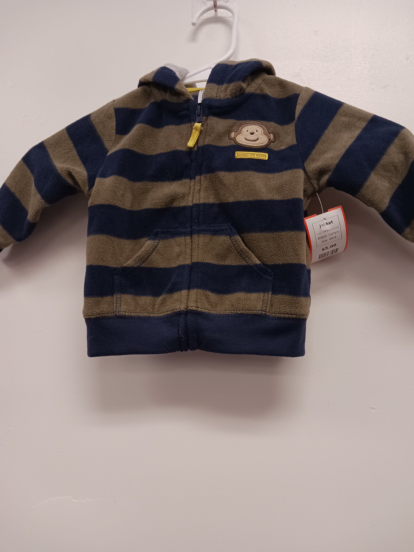 Green/Navy Striped Carters Jacket, 6M B