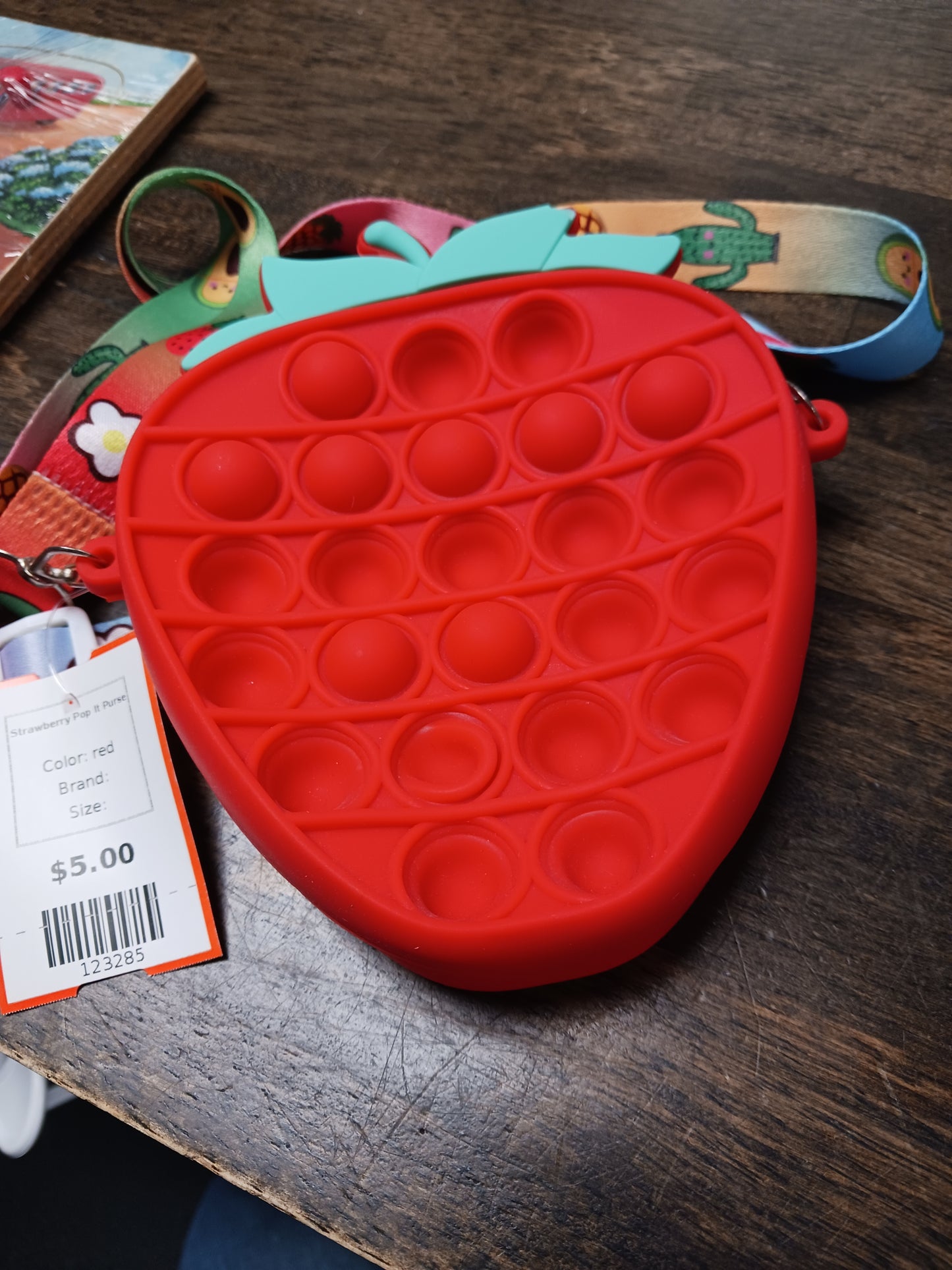 red Strawberry Pop It Purse