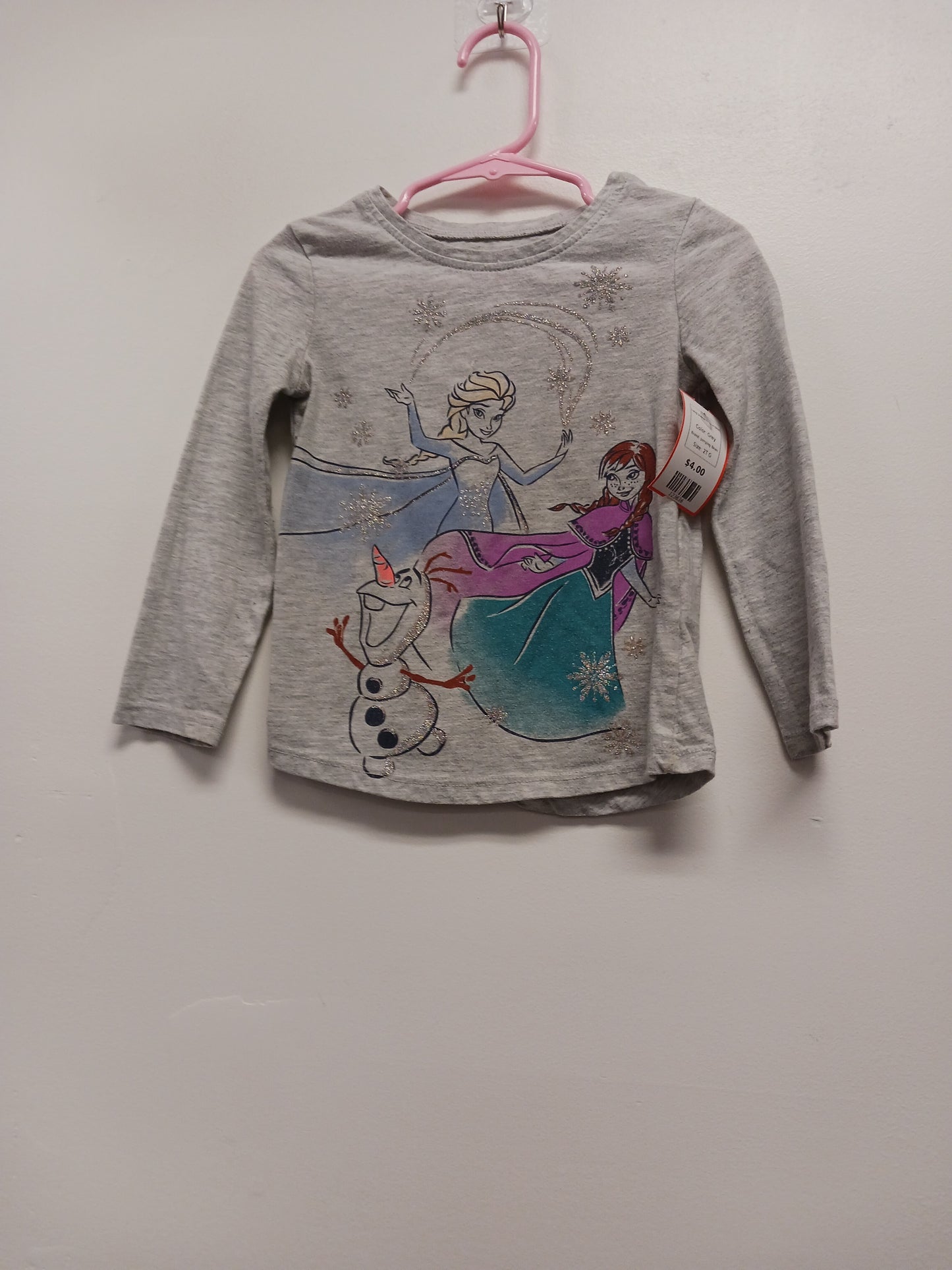 Grey Jumping Bean Long Sleeve Frozen Shirt, 2T G