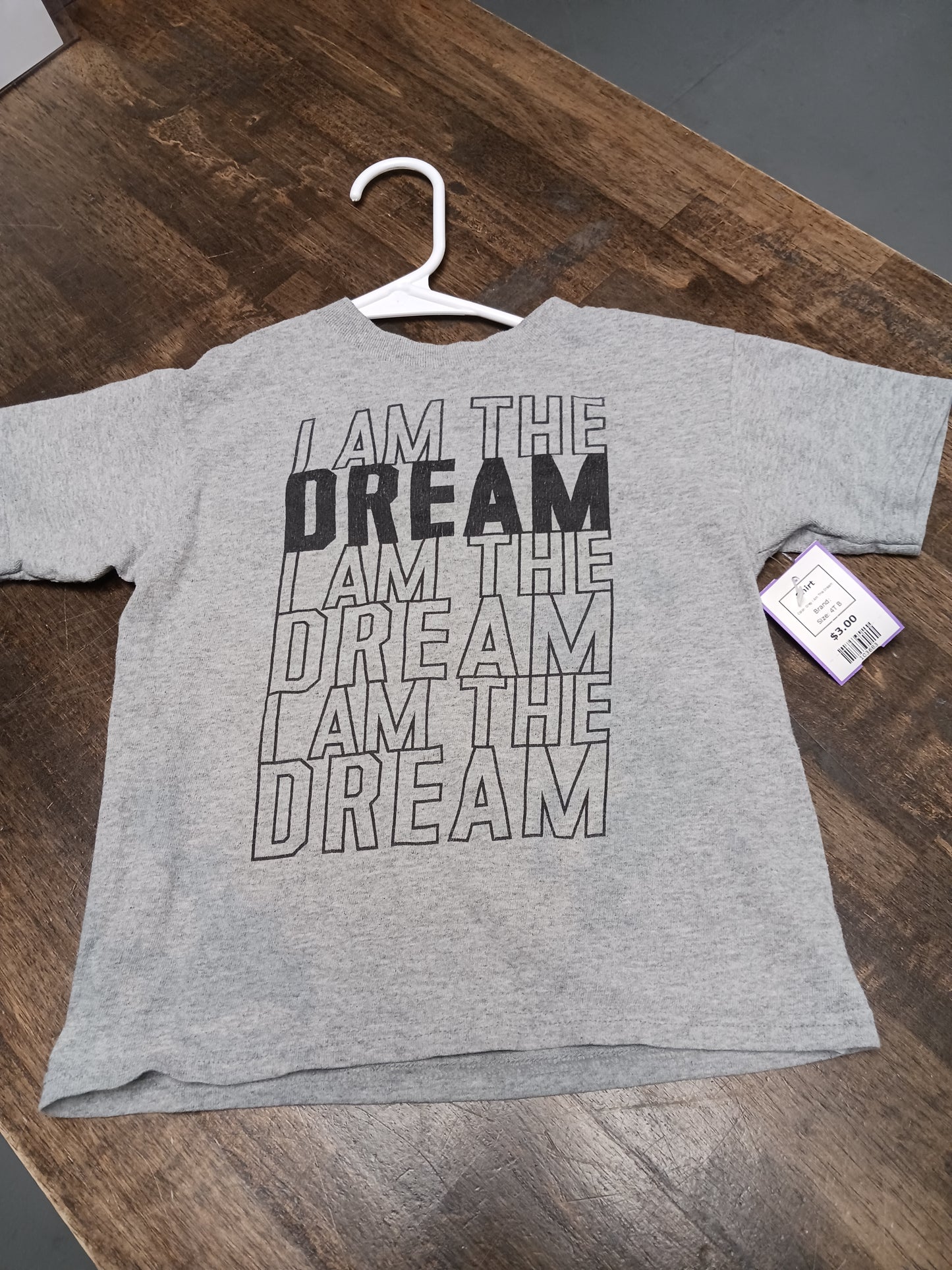 Grey I Am The Dream Shirt, 4T B