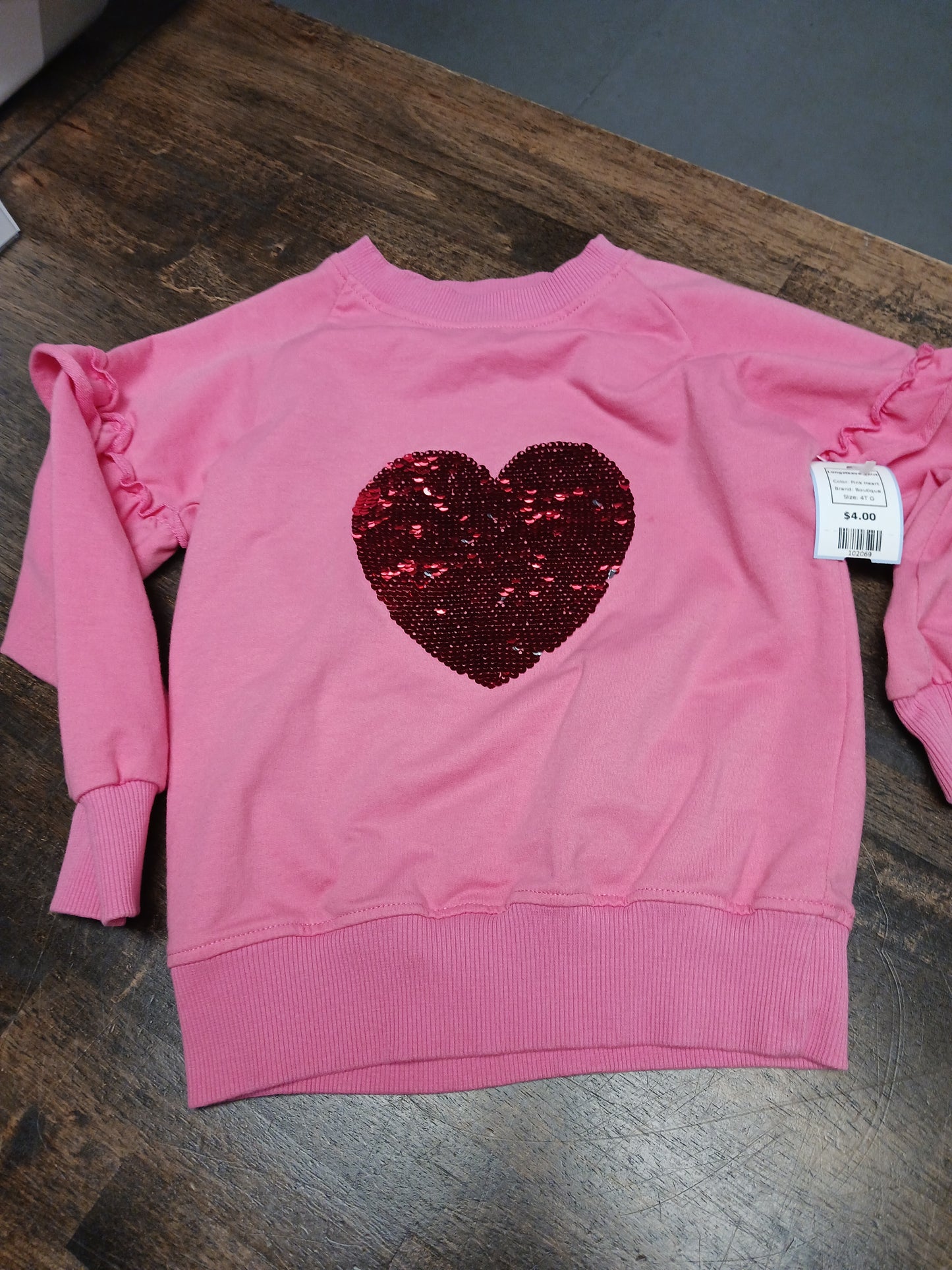 Pink Heart Boutique Longsleeve Shirt, 4T G
