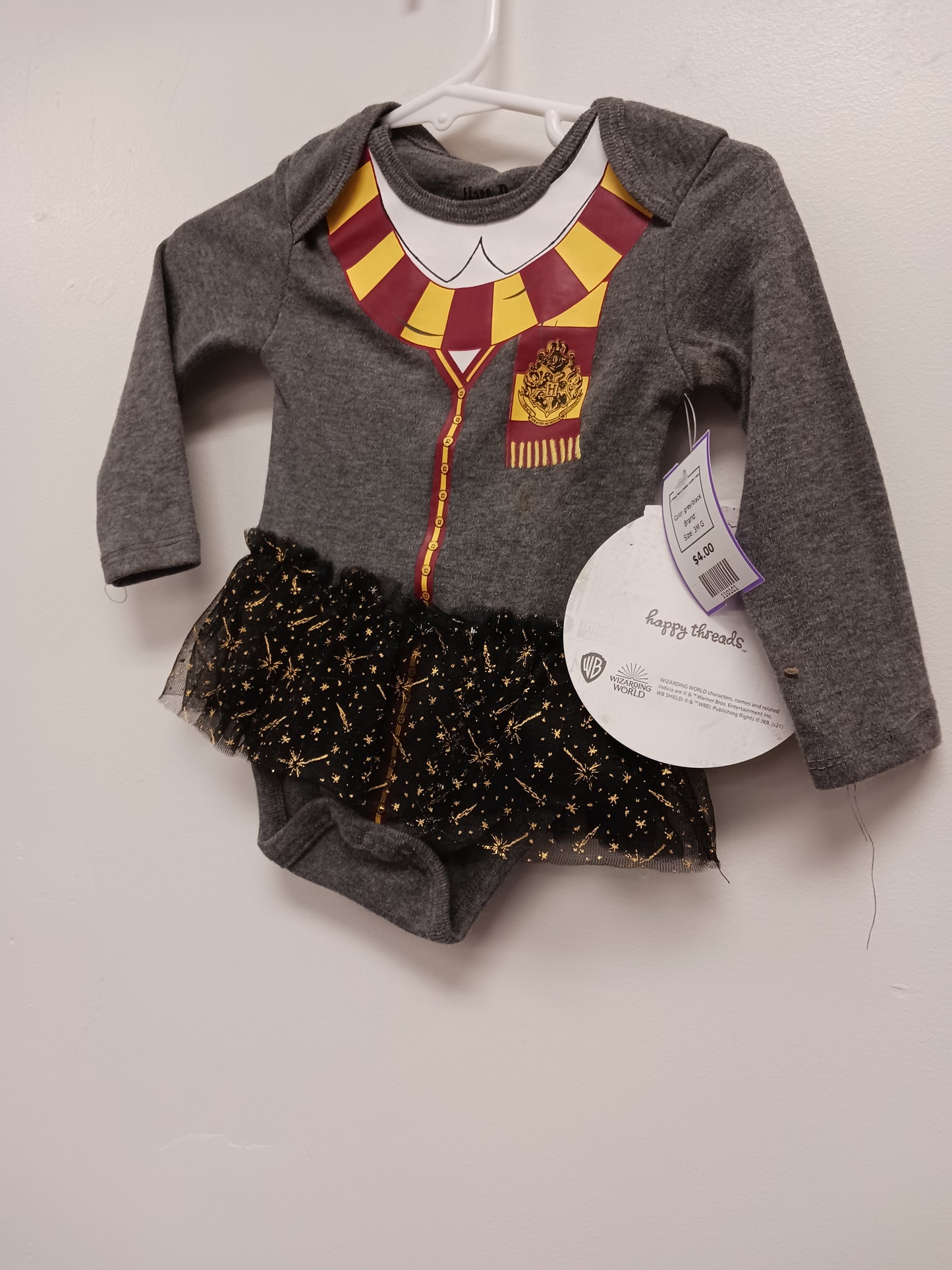 grey/black 2 Piece Harry Potter Outfit 3-6m, 3M G
