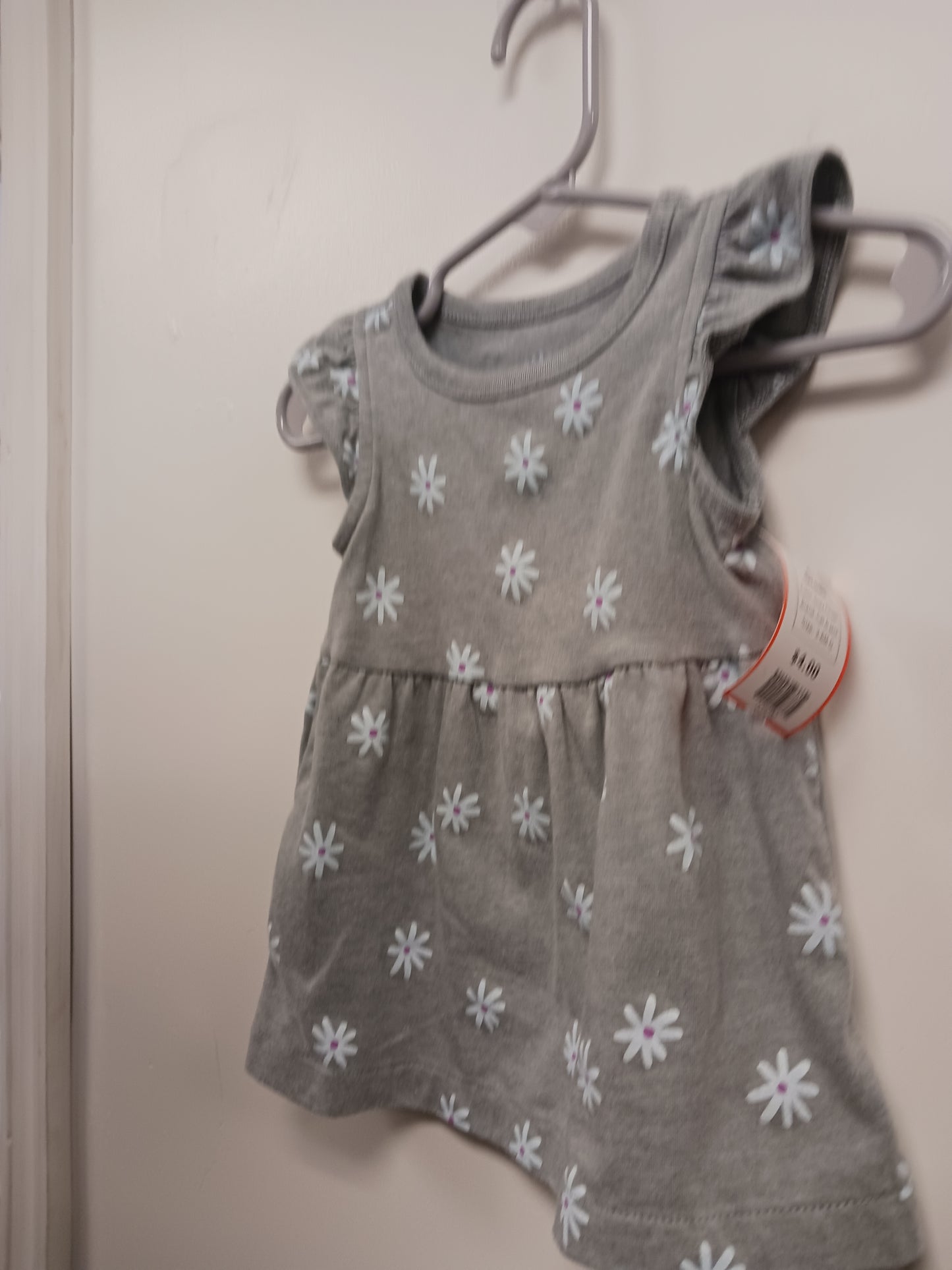 Grey Flower Cat & Jack Dress, 3-6M G