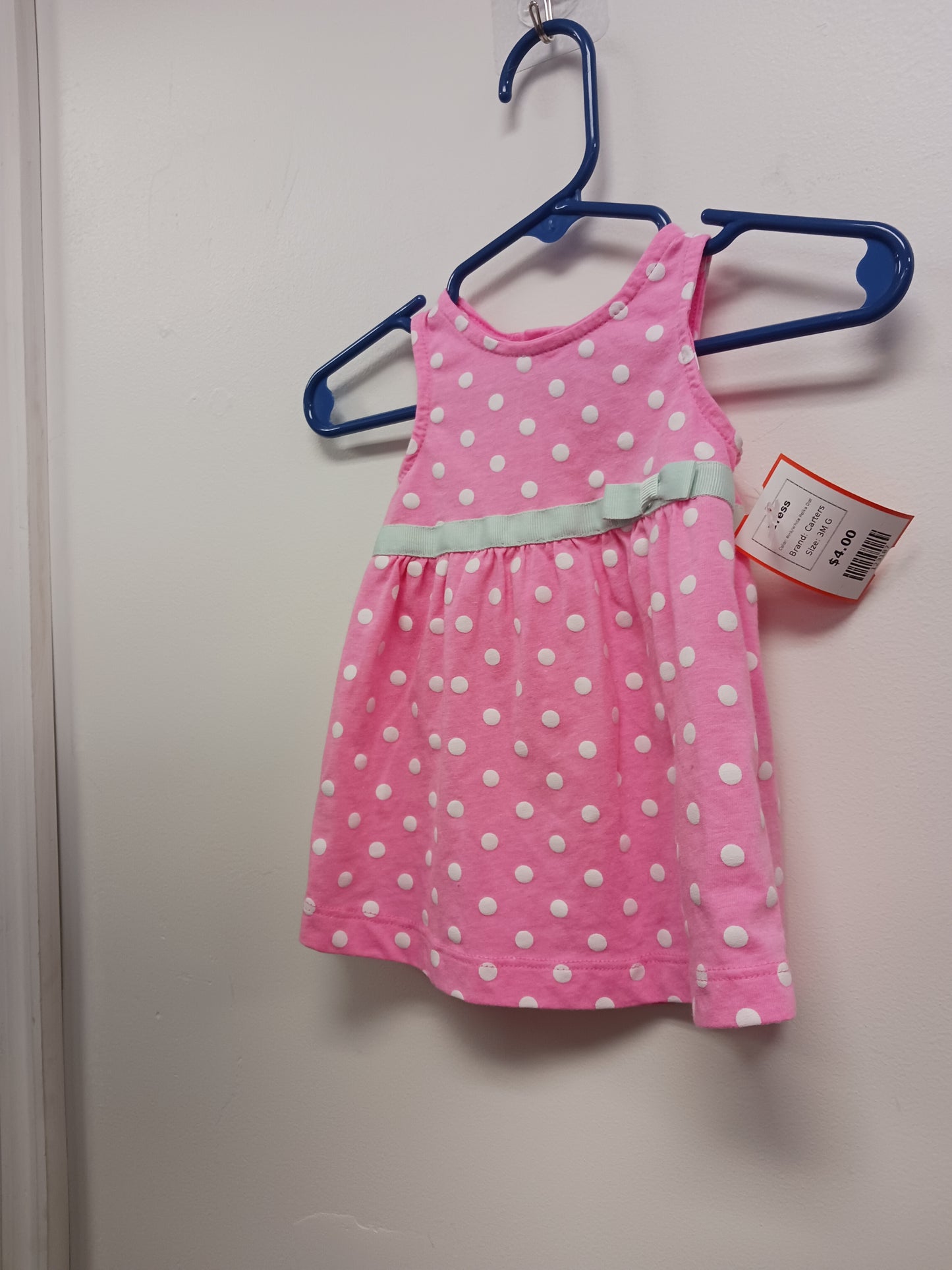 Pink/White Polka Dot Carters Dress, 3M G