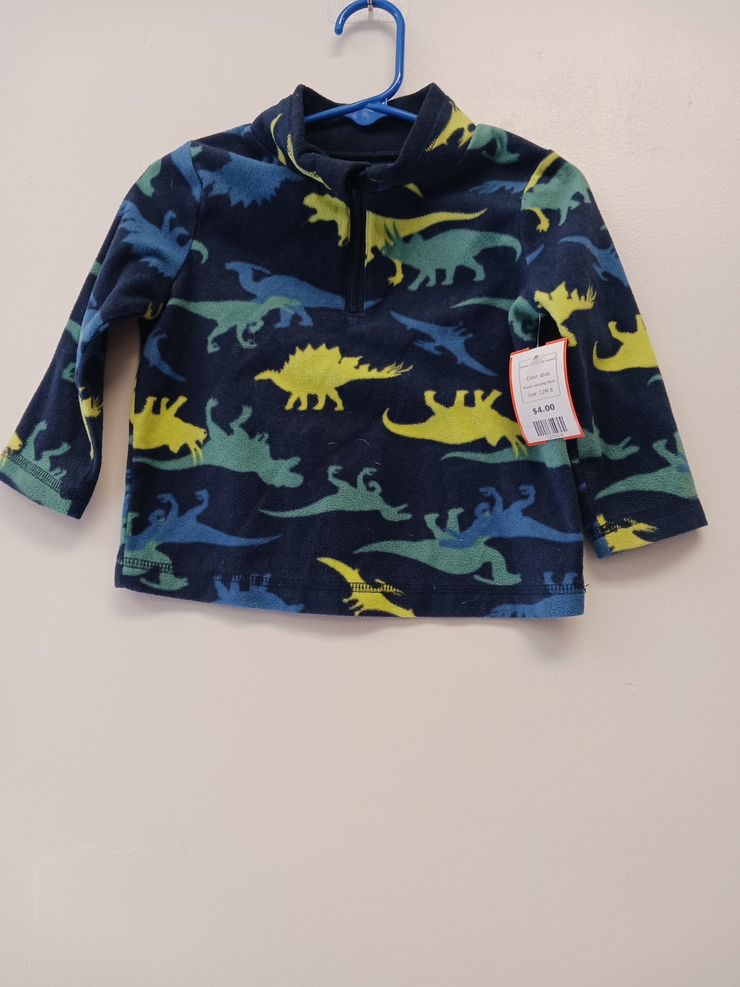 blue Jumping Bean Dinosaur 1/4 Zip Jacket, 12M B