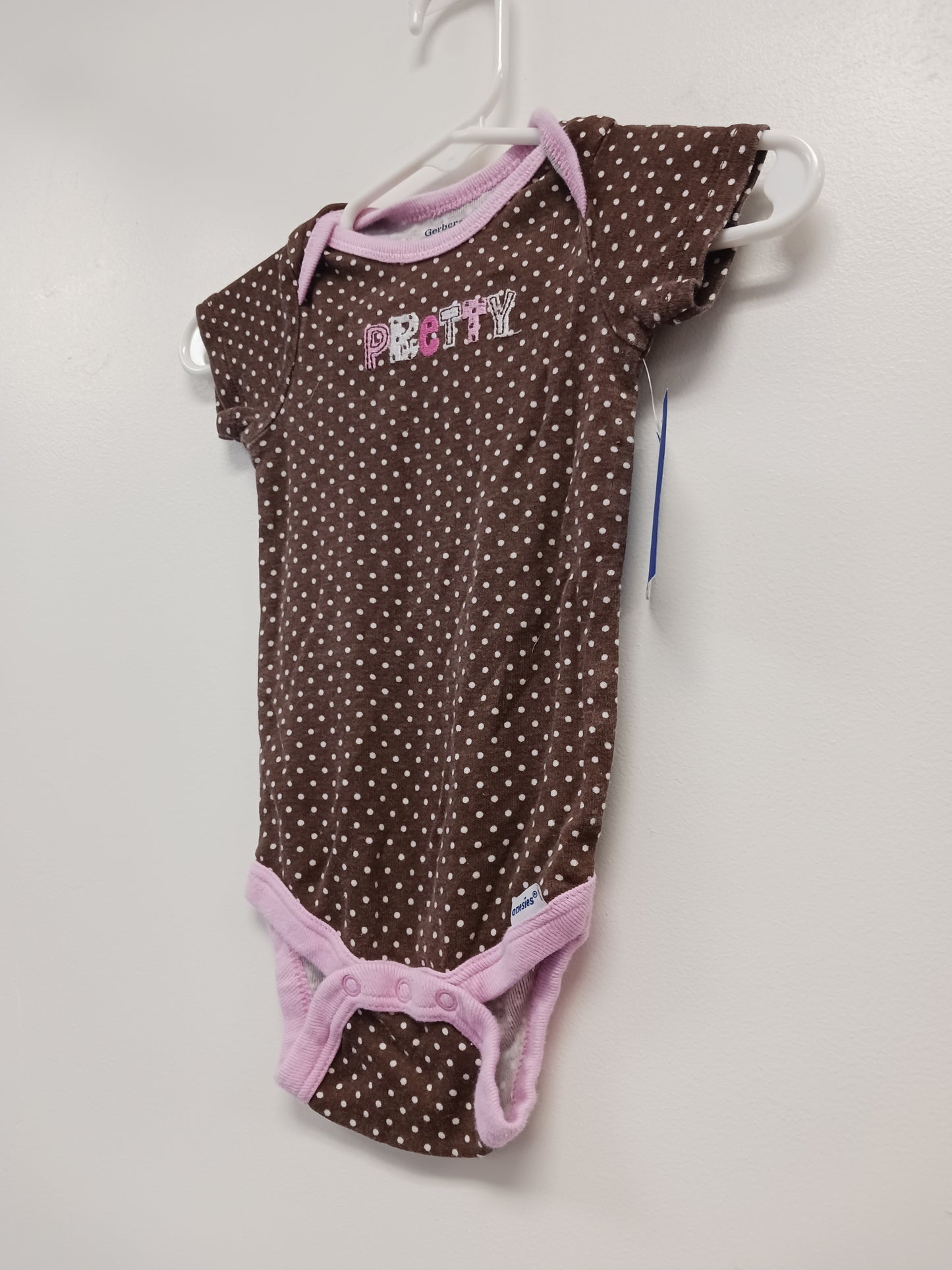 Brown/White Polka Dot Gerber Onesie, 3M G